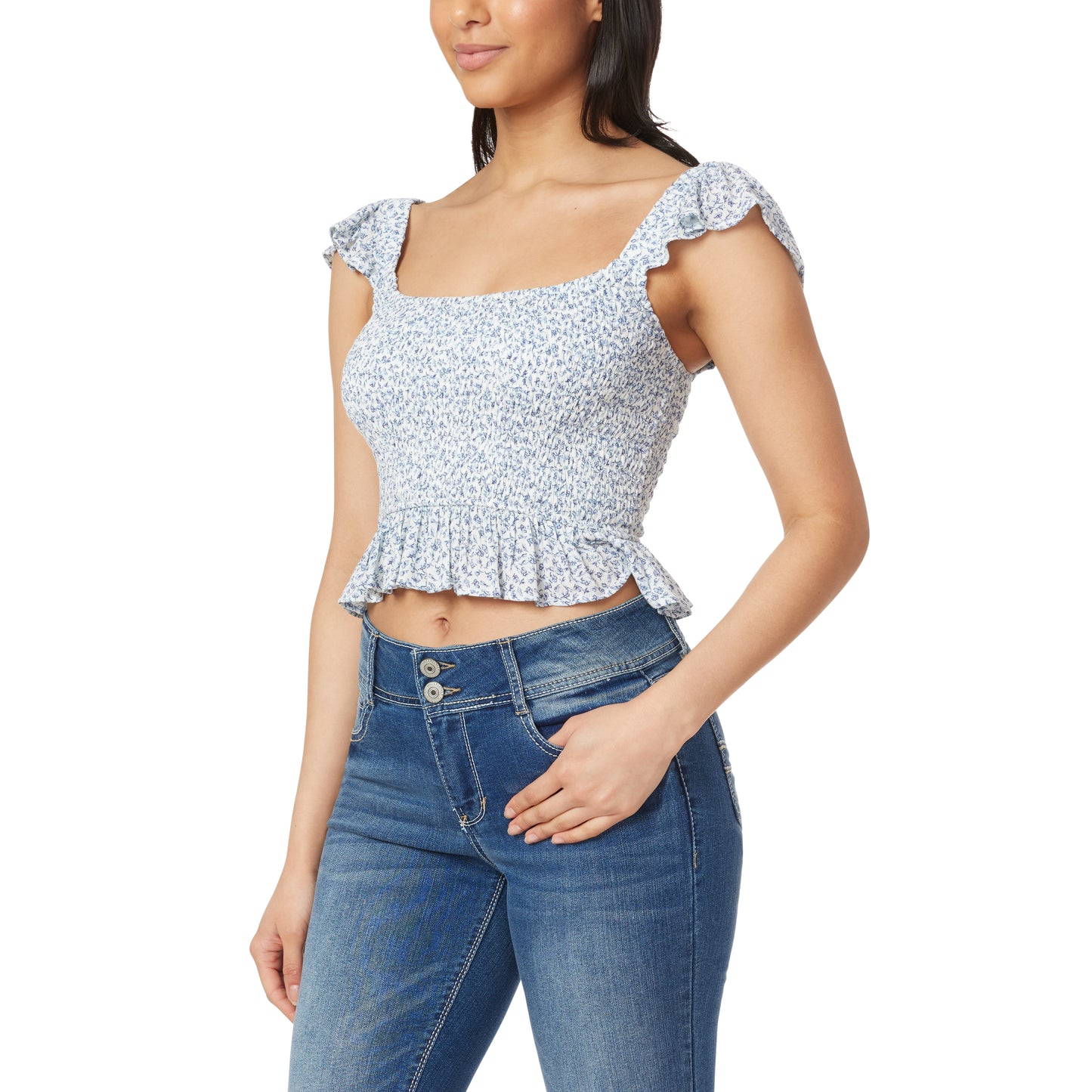 BRANDY RUFFLE STRAP SMOCKED TOP