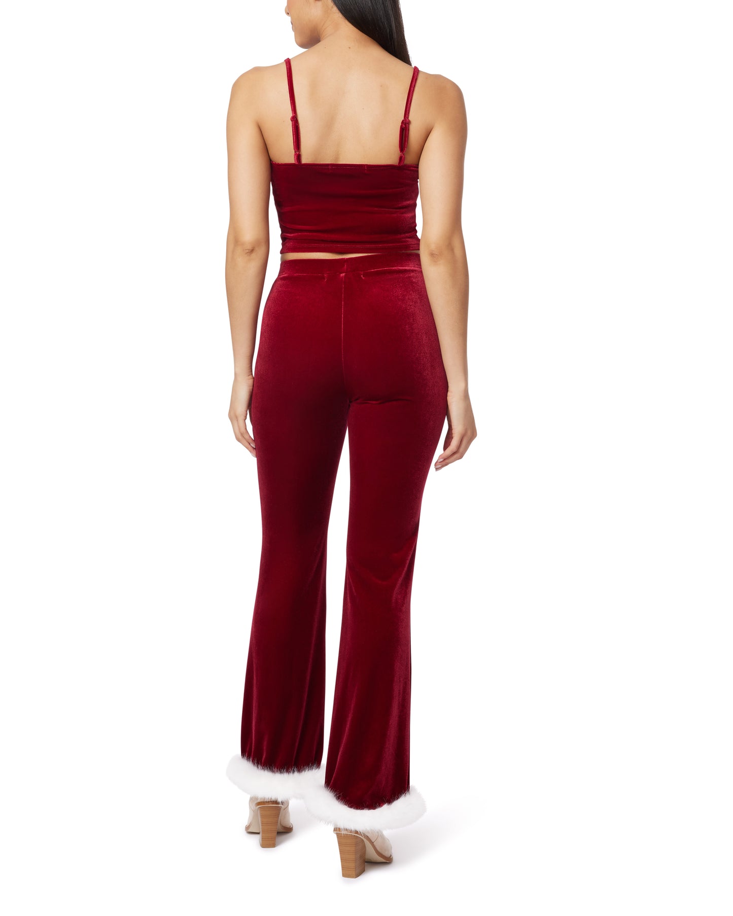 Mrs. Clause Crop Cami Mini Flare Pant Set