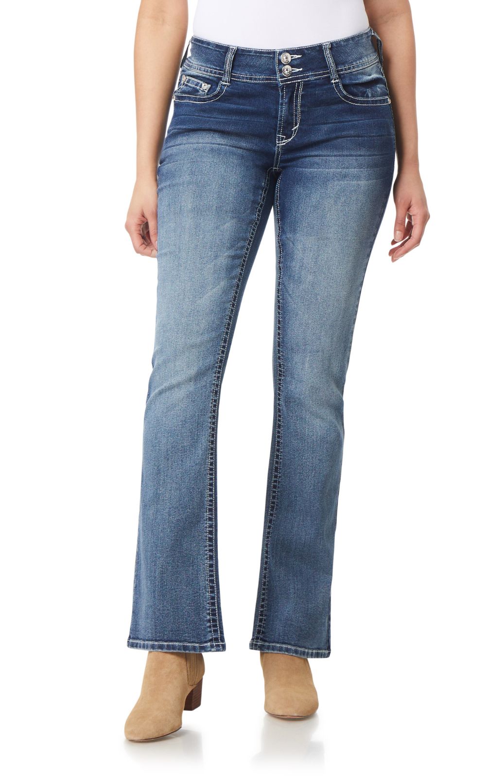 InstaStretch® Luscious Curvy Bling Bootcut Jeans – WallFlower Jeans