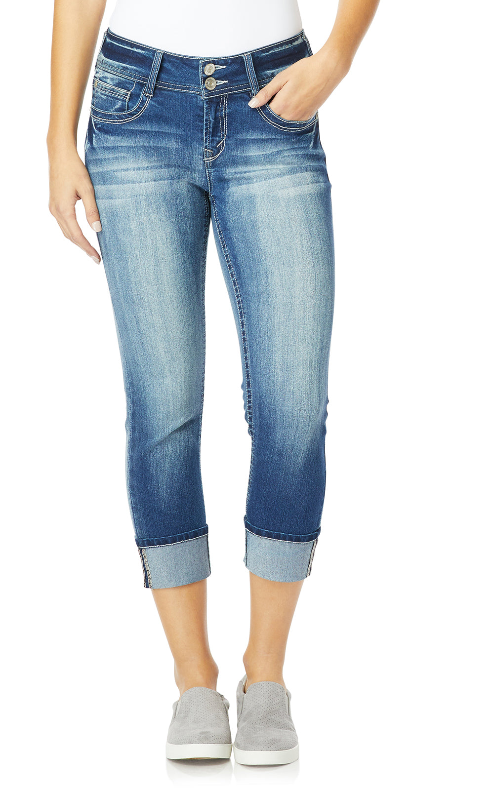 InstaStretch Luscious Curvy Cuffed Crop Jeans – WallFlower Jeans