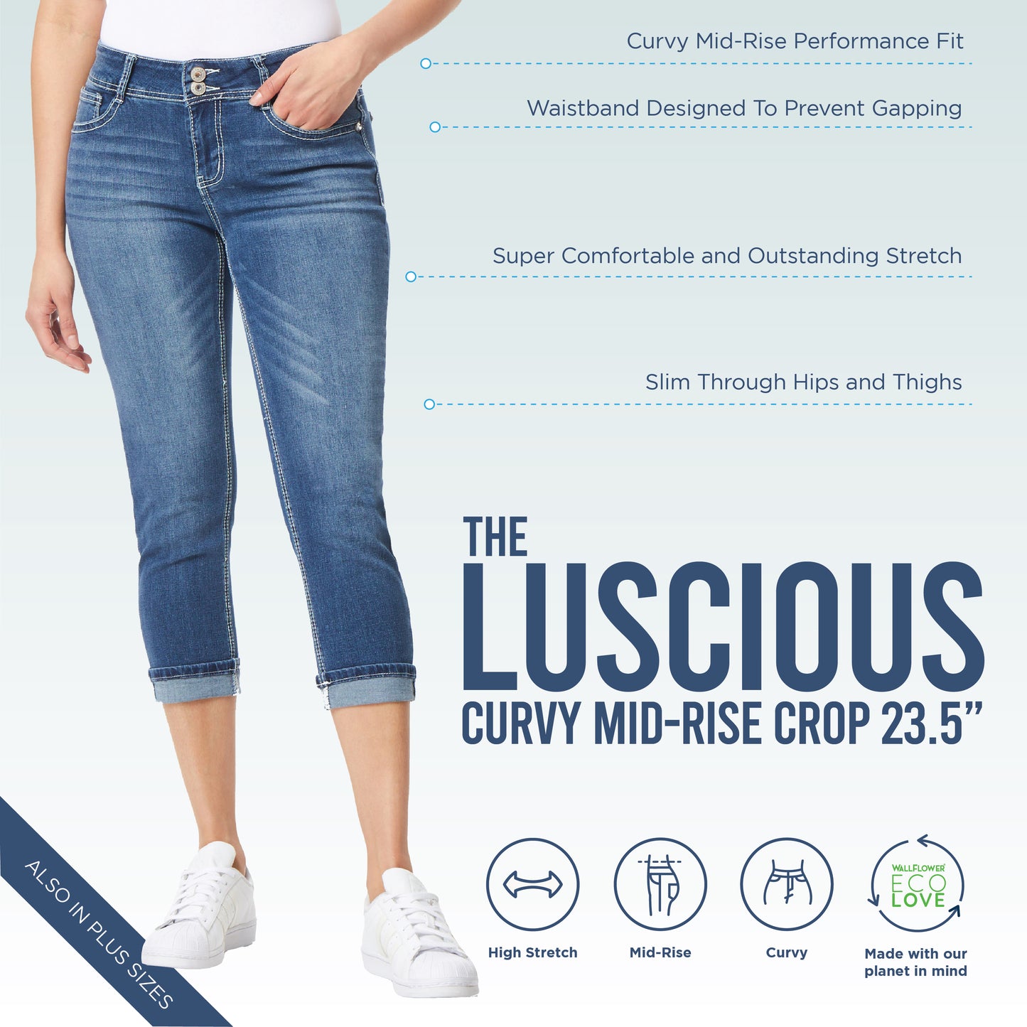 InstaStretch Luscious Curvy Bling Crop Jeans