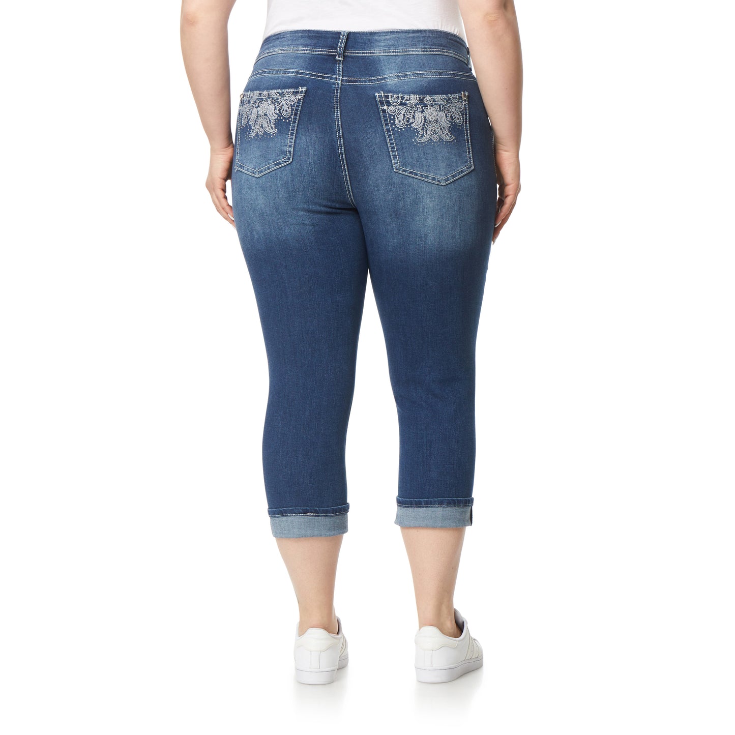 Plus InstaStretch Stretch Luscious Curvy Bling Mid-Rise Crop Jeans