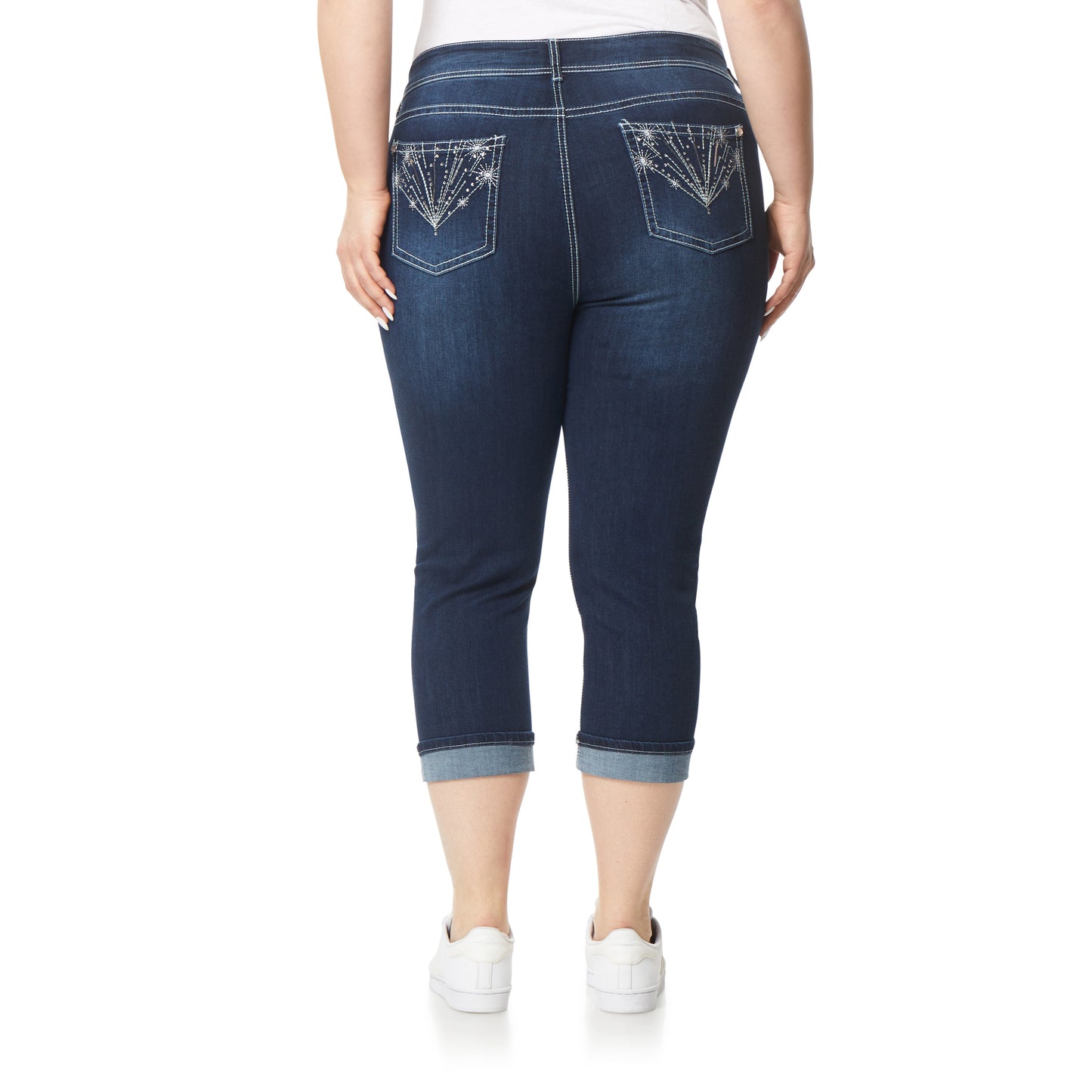 Plus InstaStretch Luscious Curvy Mid-Rise Bling Crop Jeans