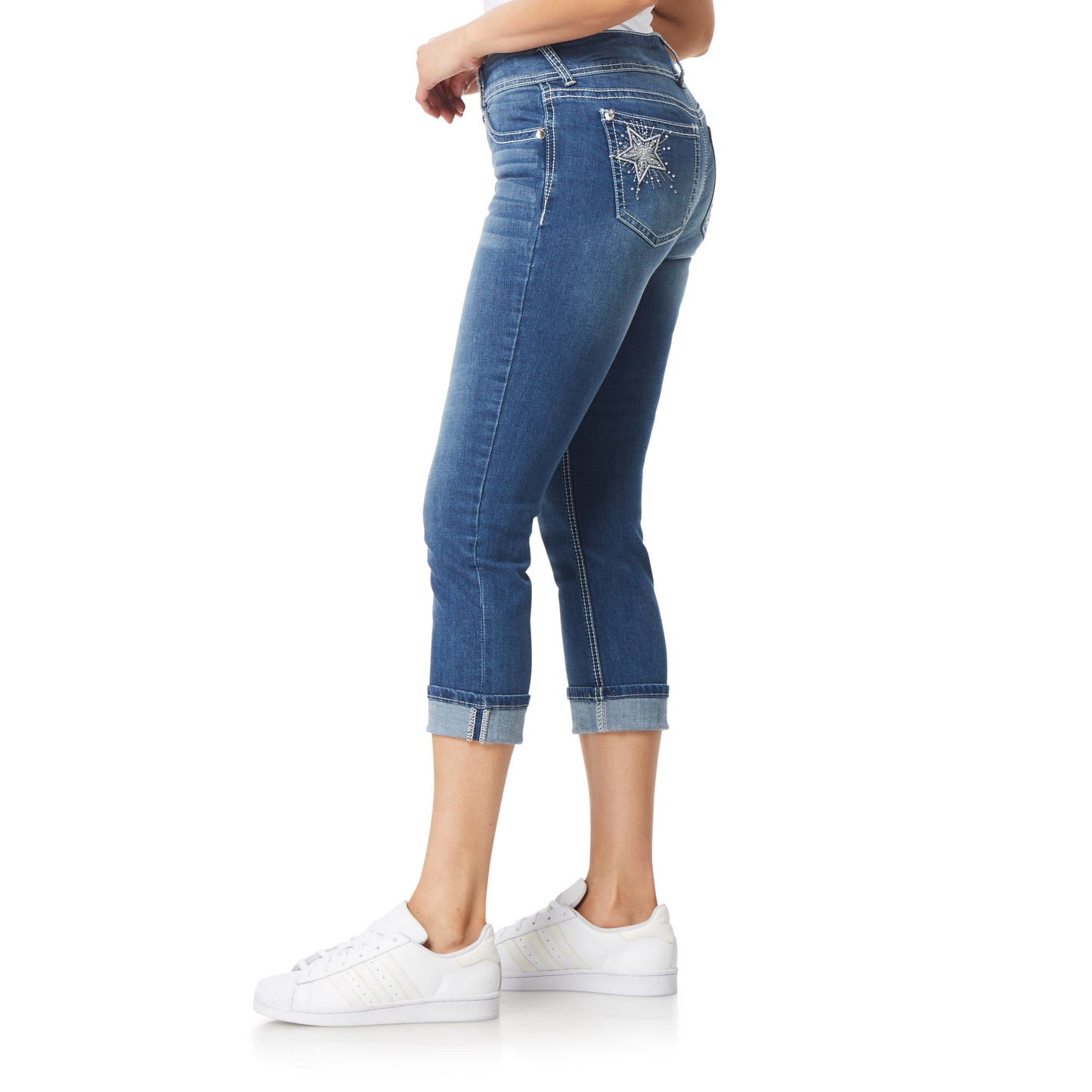 InstaStretch Luscious Curvy Bling Mid-Rise Crop Jeans