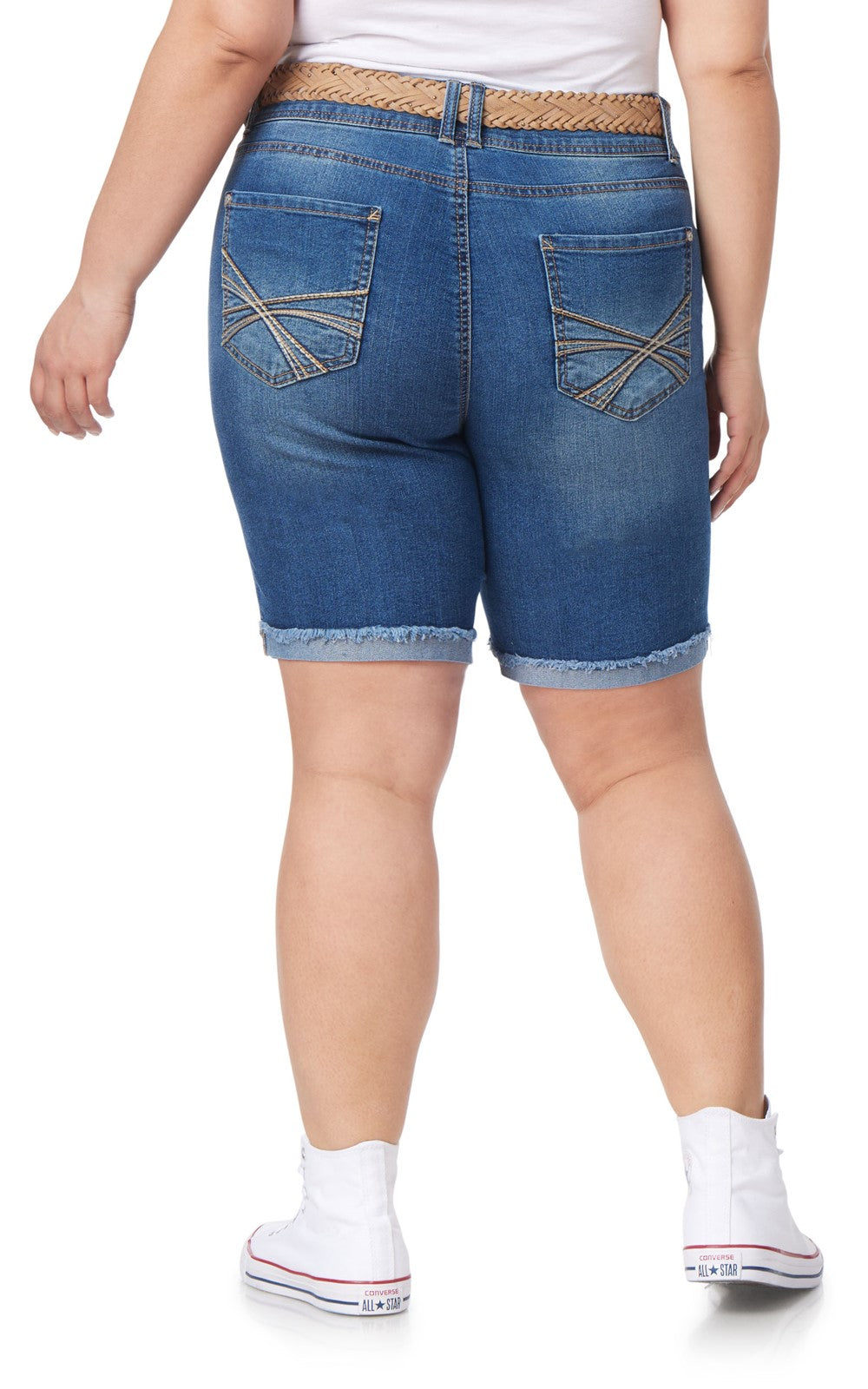 InstaStretch® Belted Luscious Curvy Bermuda Shorts