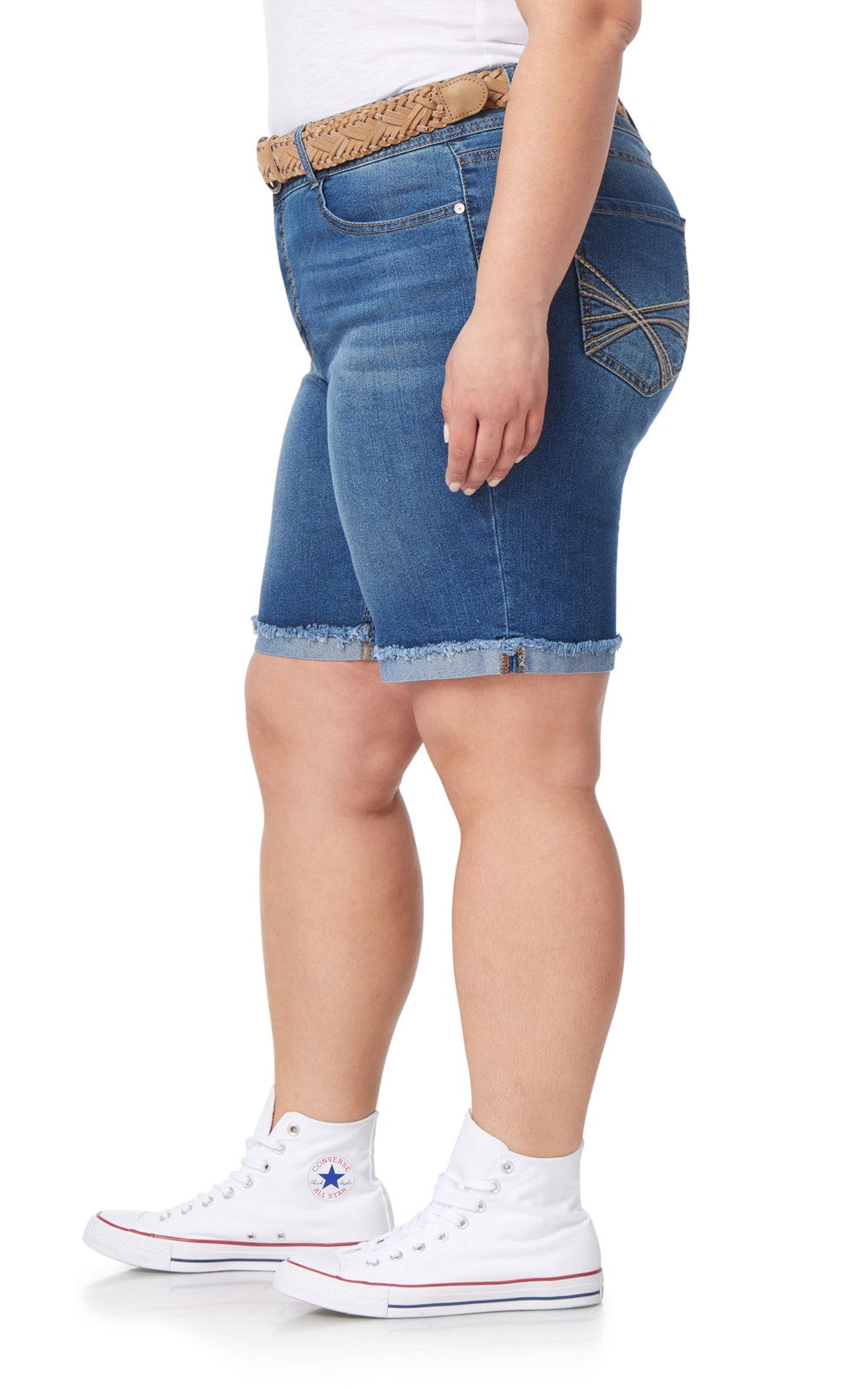 InstaStretch® Belted Luscious Curvy Bermuda Shorts