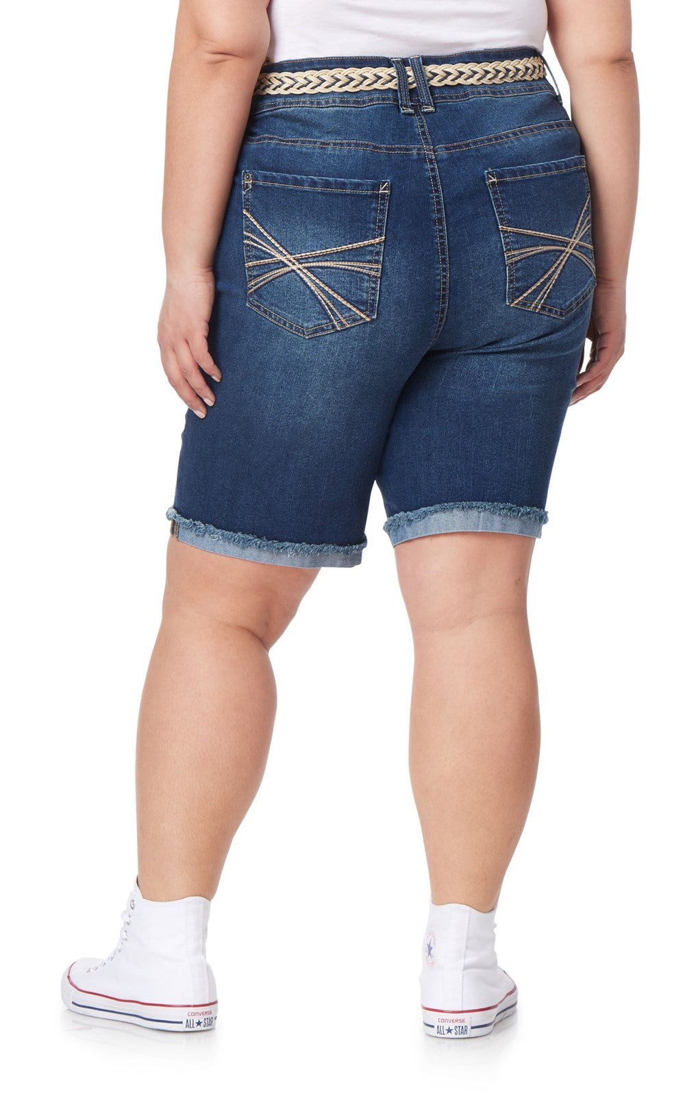 InstaStretch® Belted Luscious Curvy Bermuda Shorts