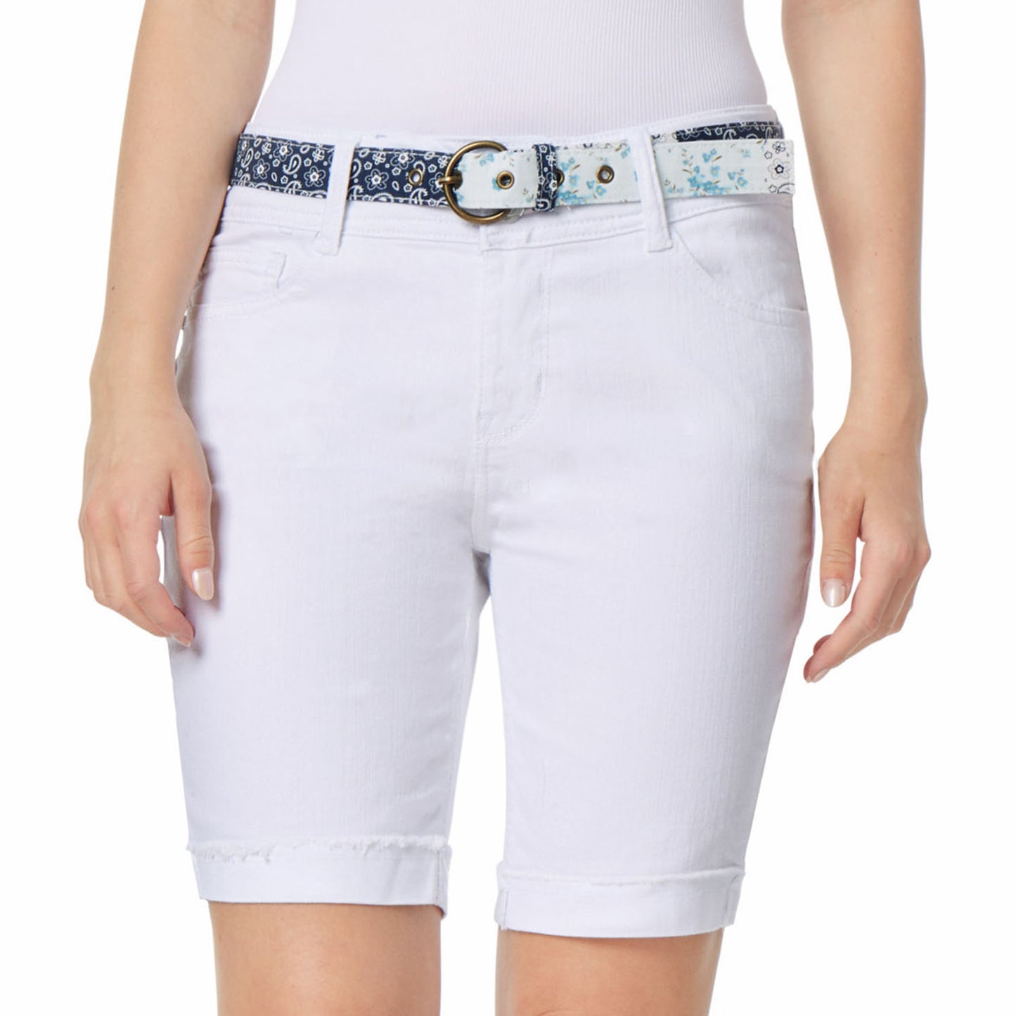 InstaStretch® Belted Luscious Curvy Bermuda Shorts
