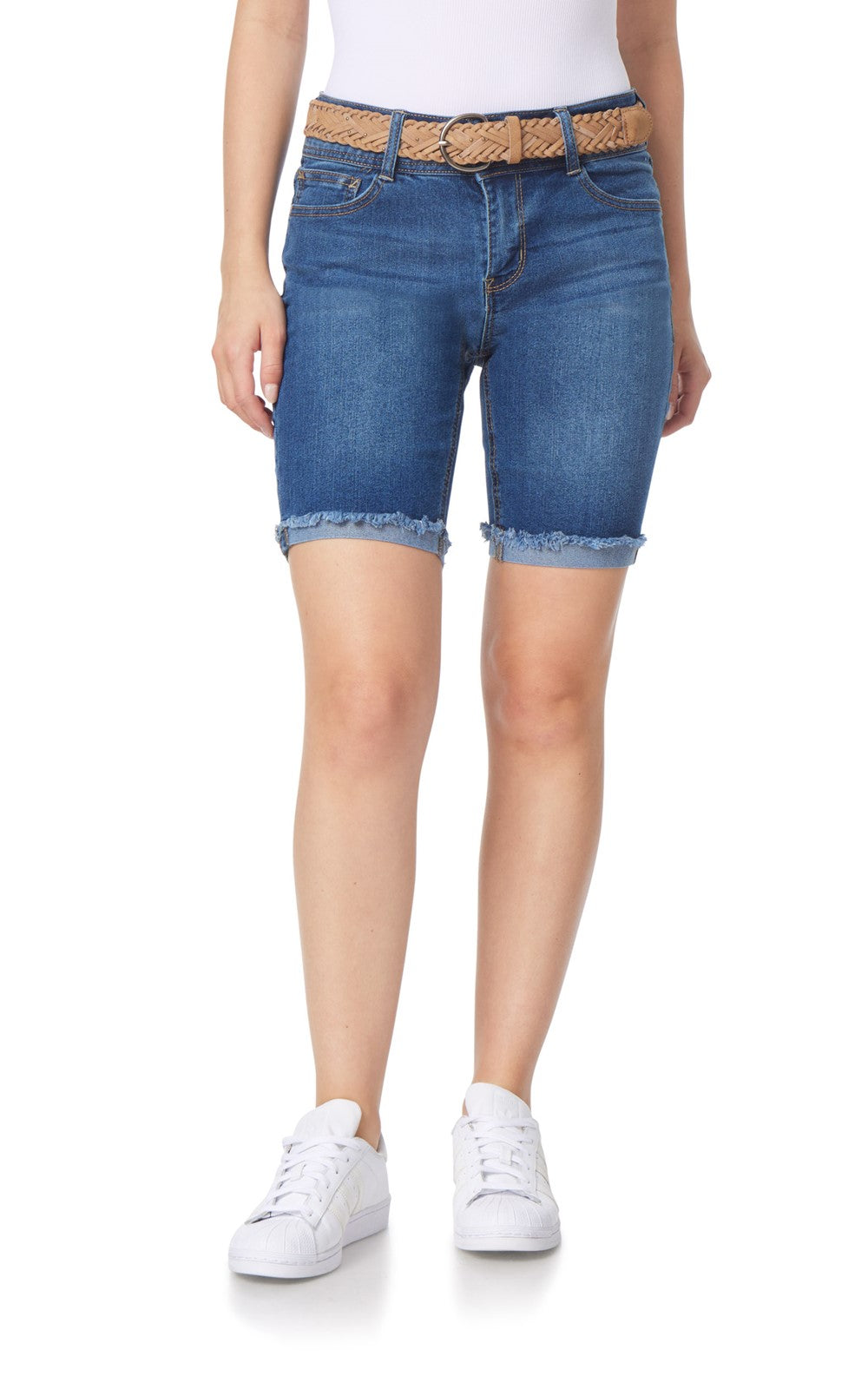 InstaStretch® Belted Luscious Curvy Bermuda Shorts
