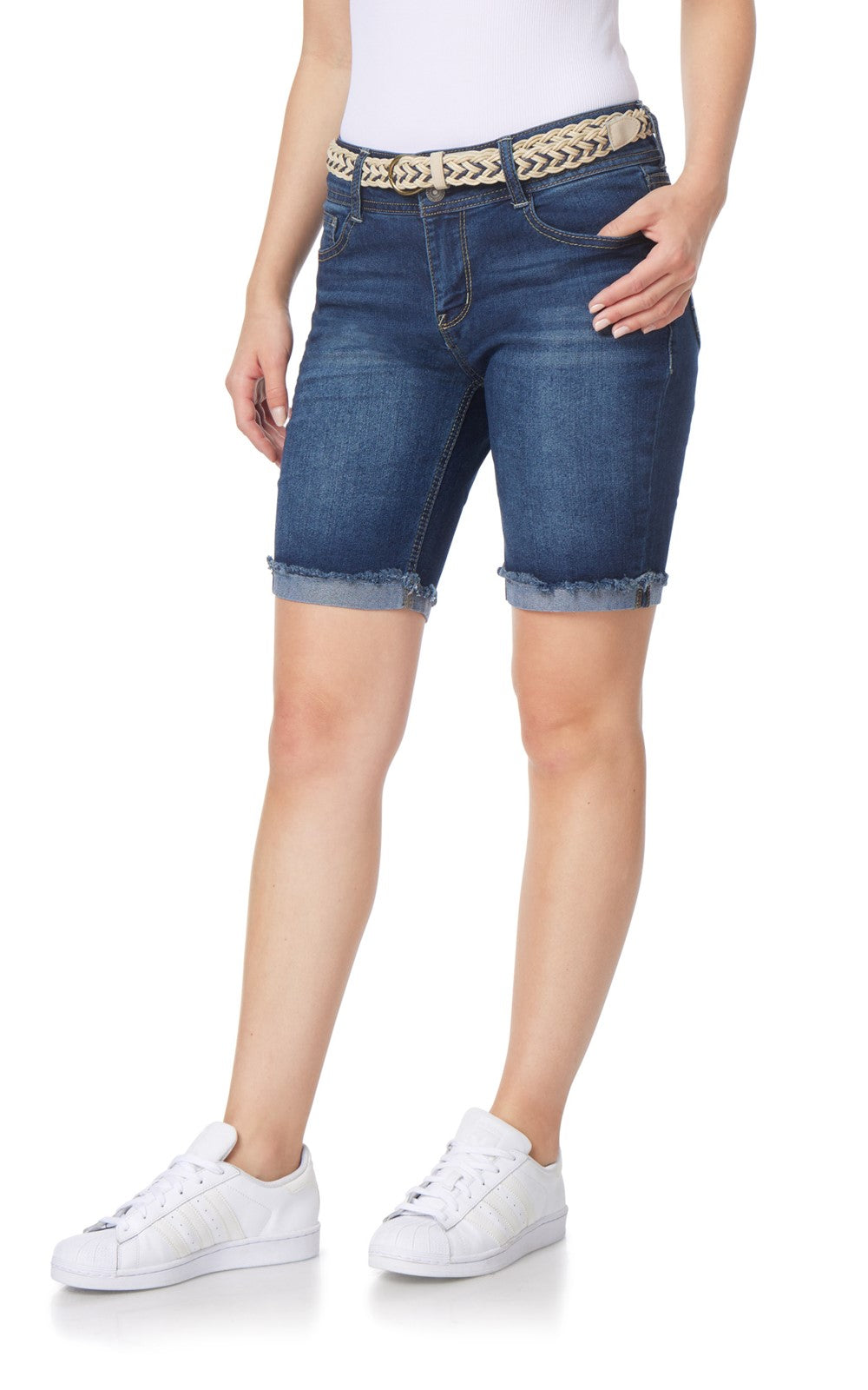 InstaStretch® Belted Luscious Curvy Bermuda Shorts
