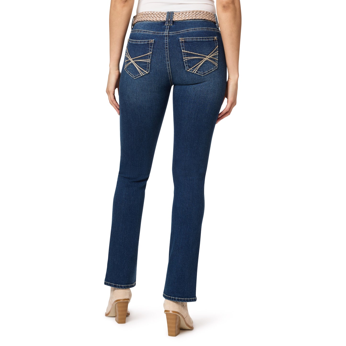InstaStretch Legendary Slim Bootcut Mid-Rise Belted Jeans