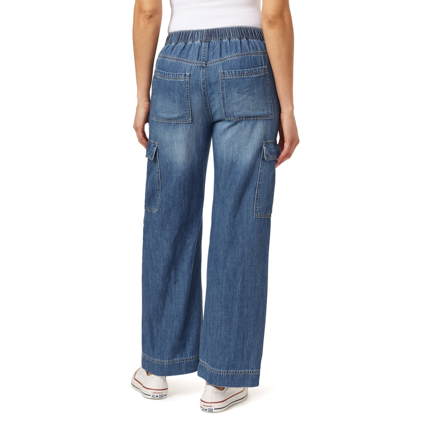 InstaStretch Tomboy Relaxed Mid-Rise Cargo Jeans