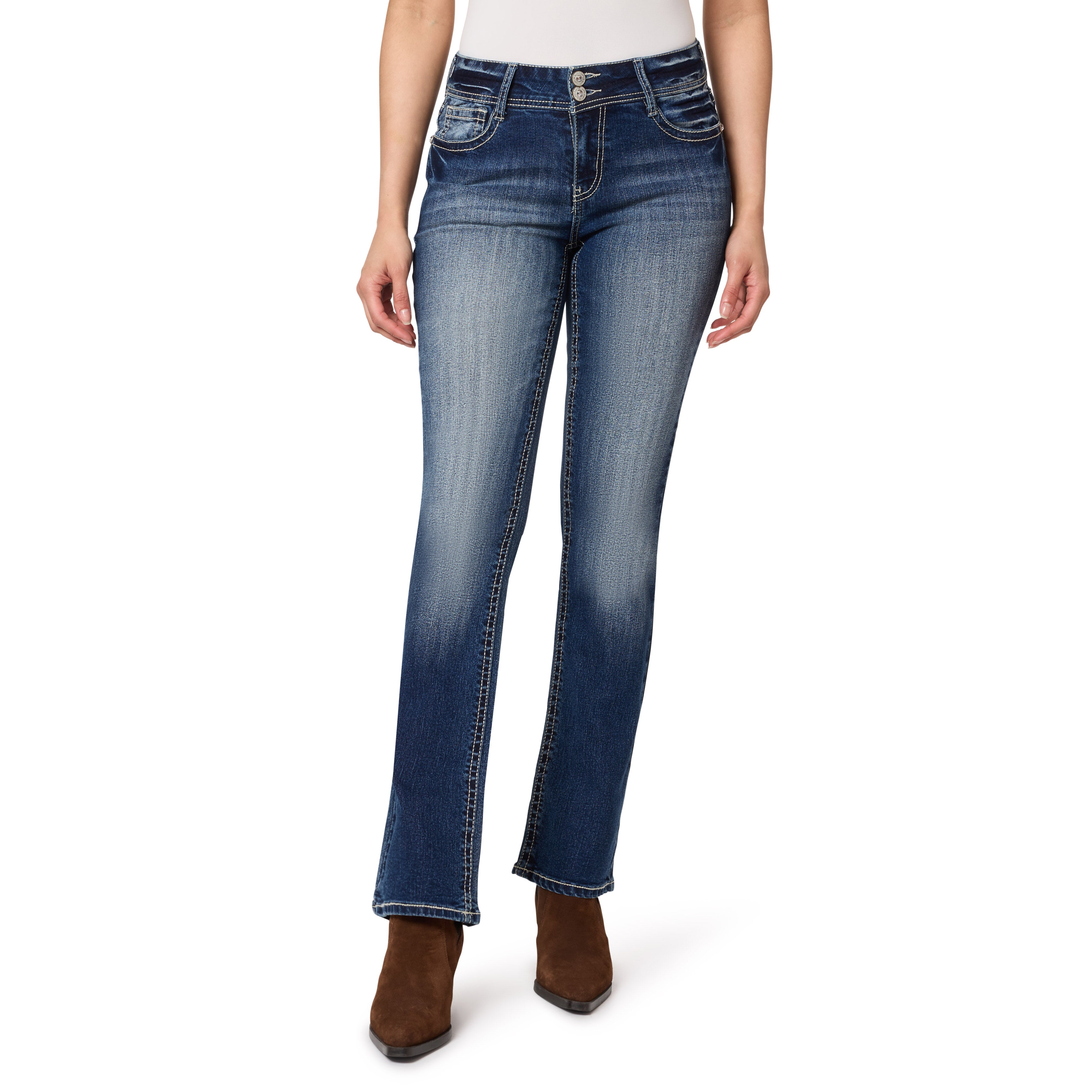 Insta Stretch Luscious Curvy Bootcut Mid-Rise Bling Jeans