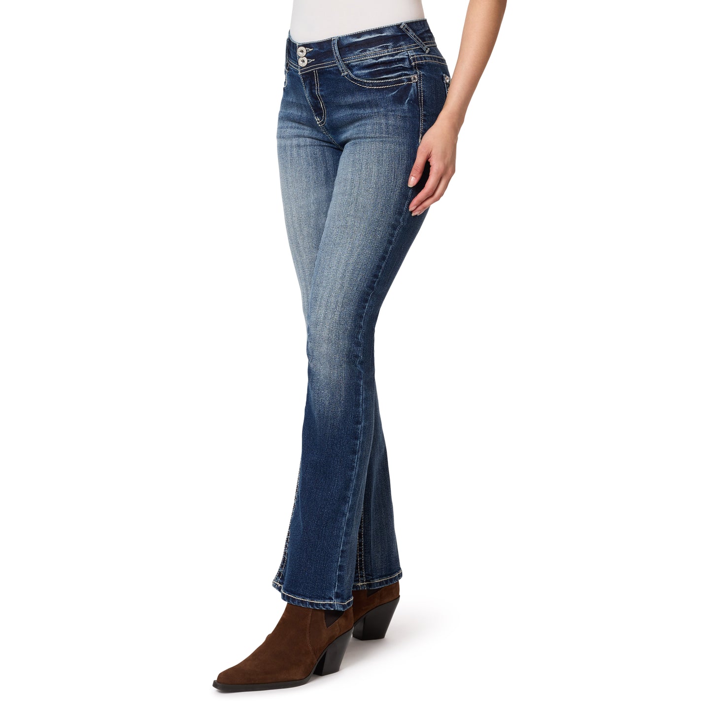 Insta Stretch Luscious Curvy Bootcut Mid-Rise Bling Jeans