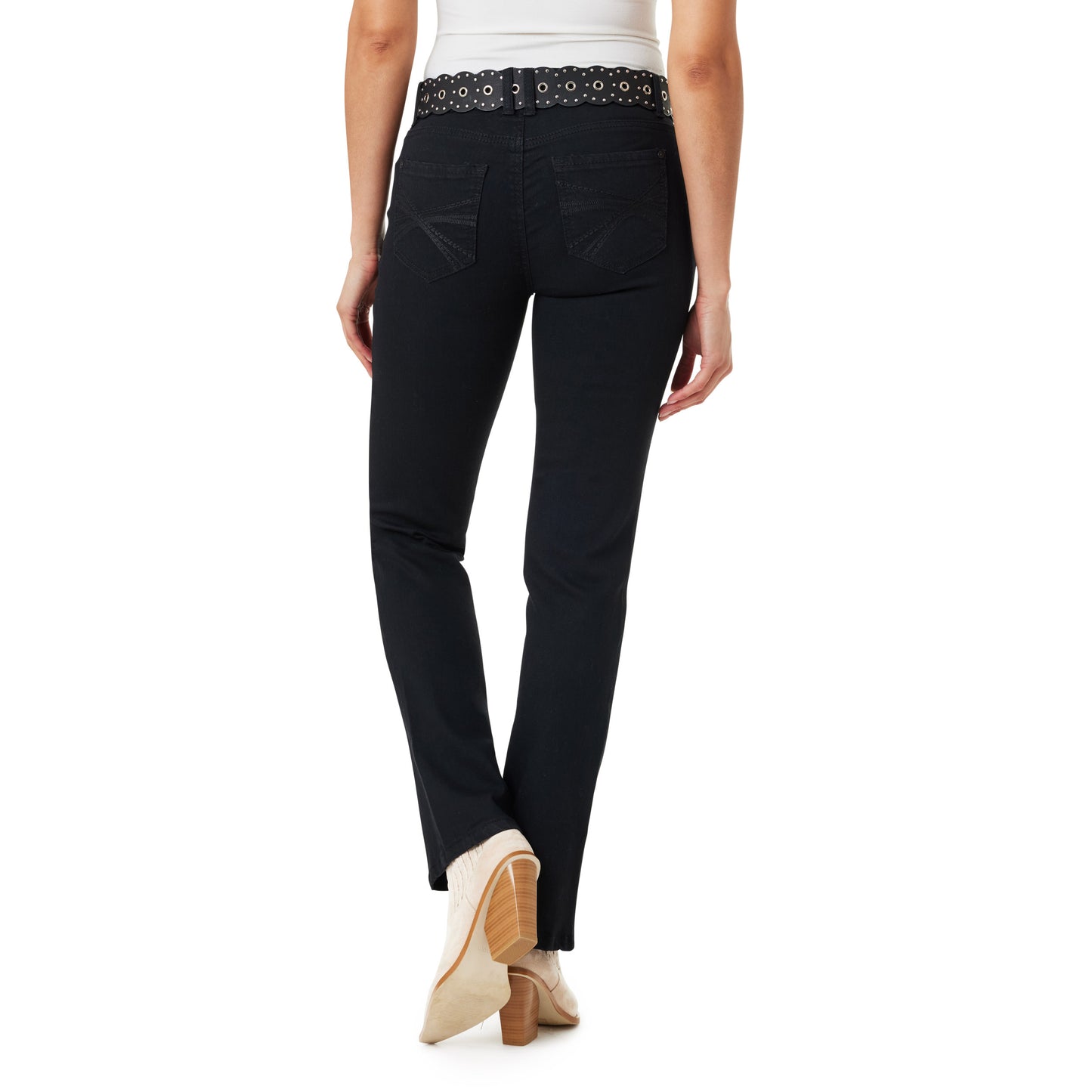 InstaStretch Legendary Slim Mid-Rise Belted Bootcut Jeans