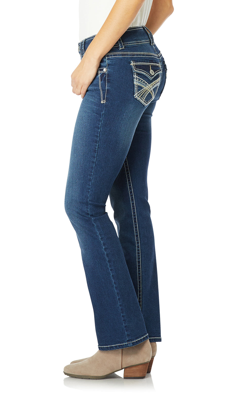InstaStretch® Luscious Curvy Bootcut Jeans- Long Inseam