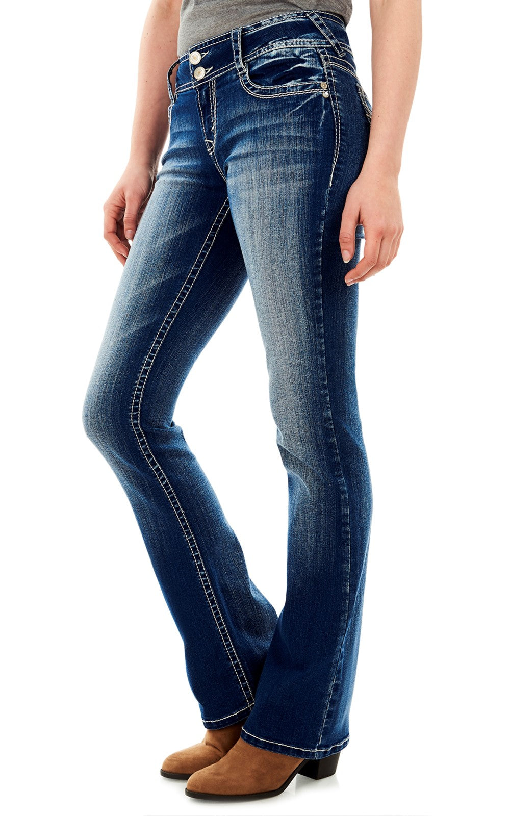 InstaStretch® Luscious Curvy Basic Bootcut Jeans- Long Inseam