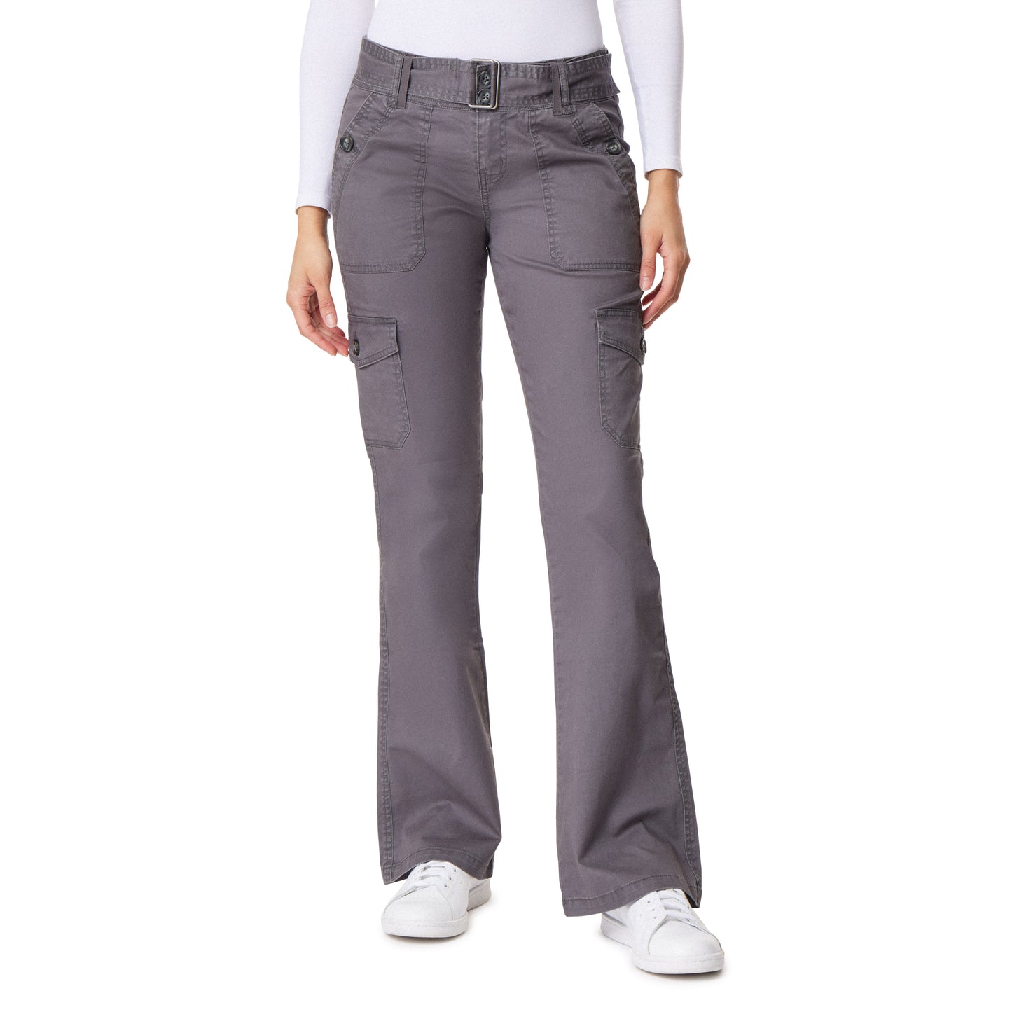 InstaStretch Feisty Curvy Low Rise Cargo Flare Jeans