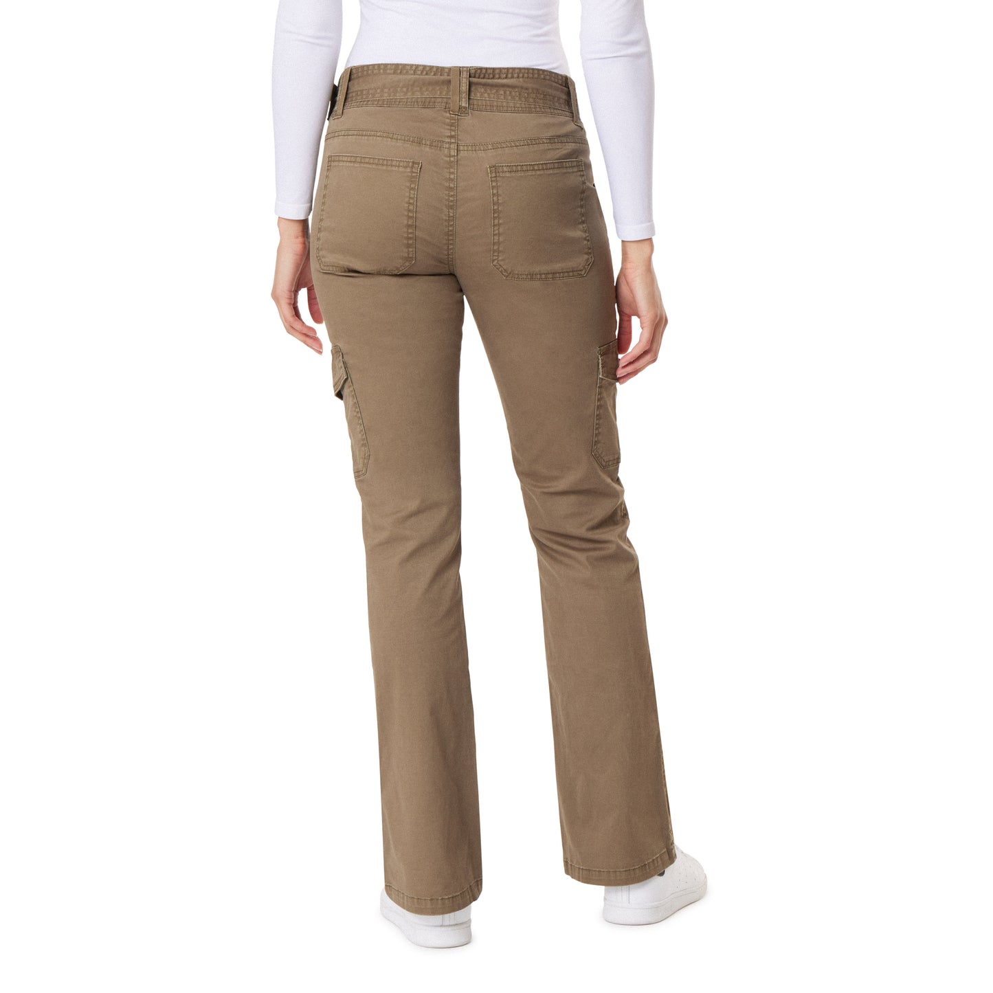 Regular and Plus Feisty Curvy Low Rise Belted Cargo Flare