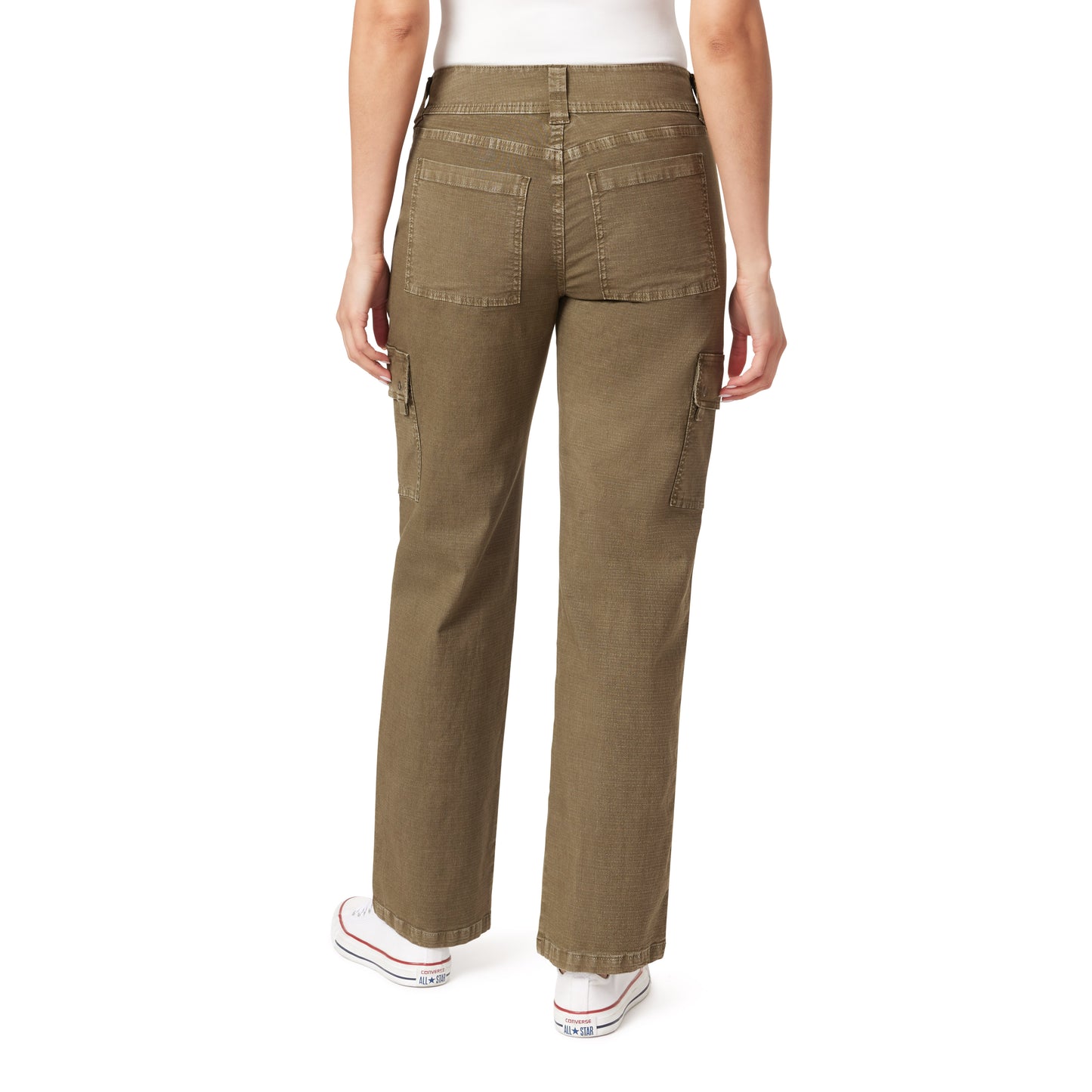 InstaStretch Luscious Curvy Twill Relaxed Cargo Straight Mid Rise Pants