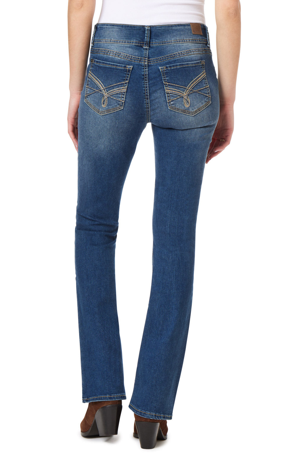 InstaStretch Luscious Curvy Mid-Rise Bootcut Jeans- Short Inseam
