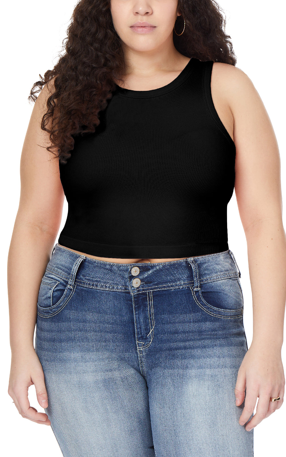 InstaSmooth® Cindy Seamless Rib High Crew Tank 2 Pack