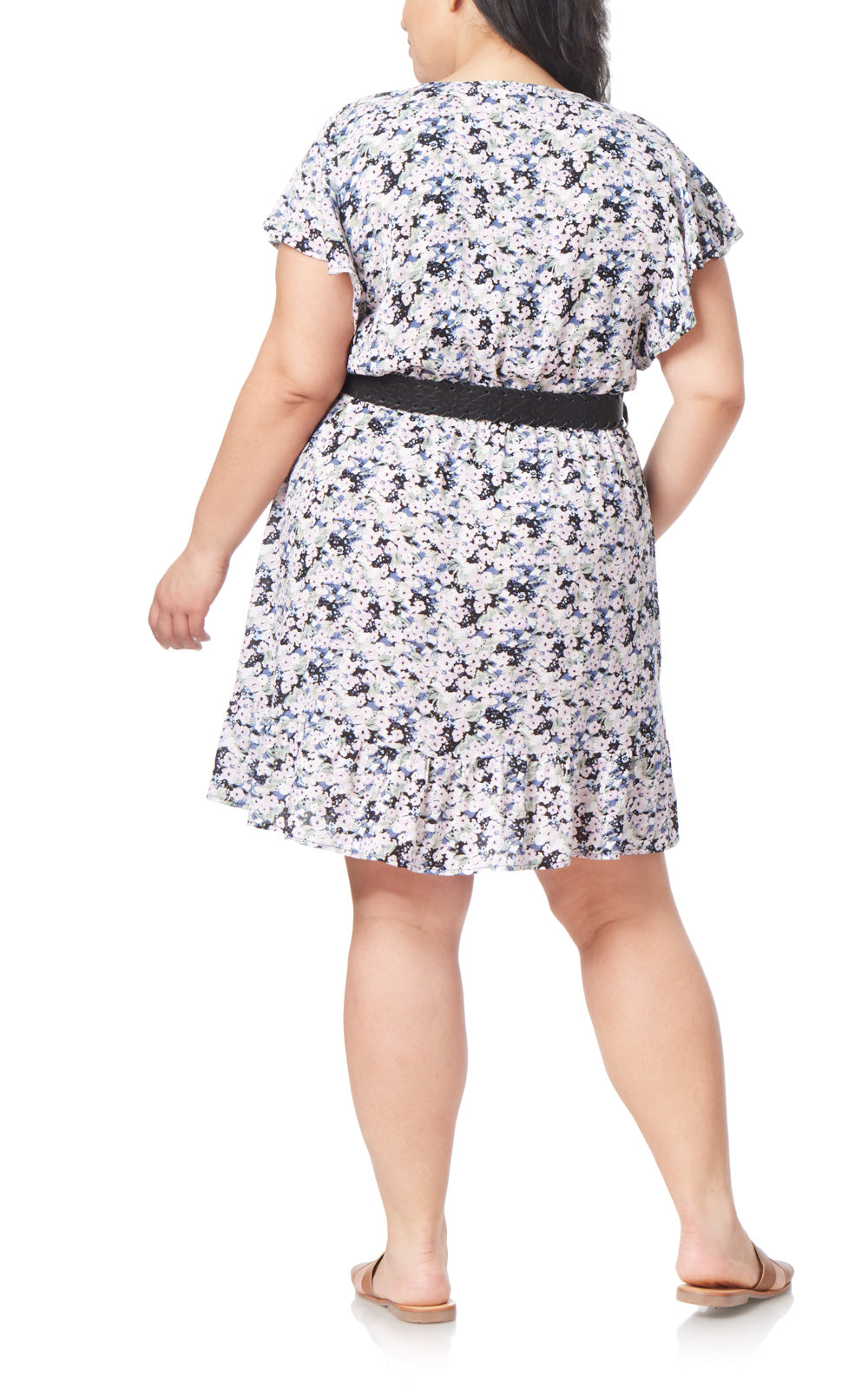 Marissa Flutter Sleeve Belted Dress
