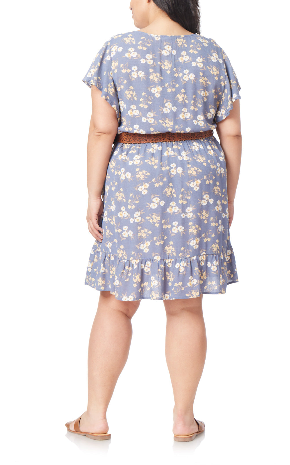 Marissa Flutter Sleeve Belted Dress