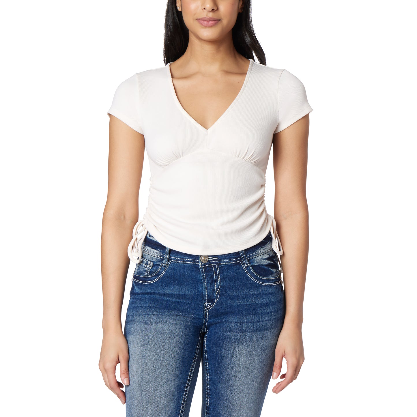 Madeline Short Sleeve Ruched Tee