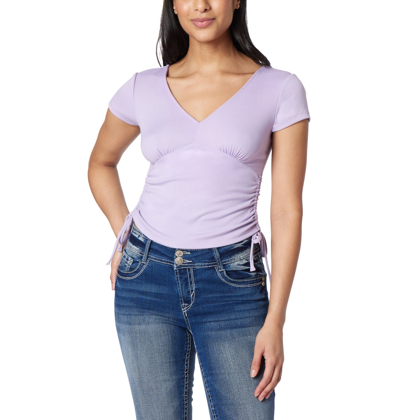Madeline Short Sleeve Ruched Tee