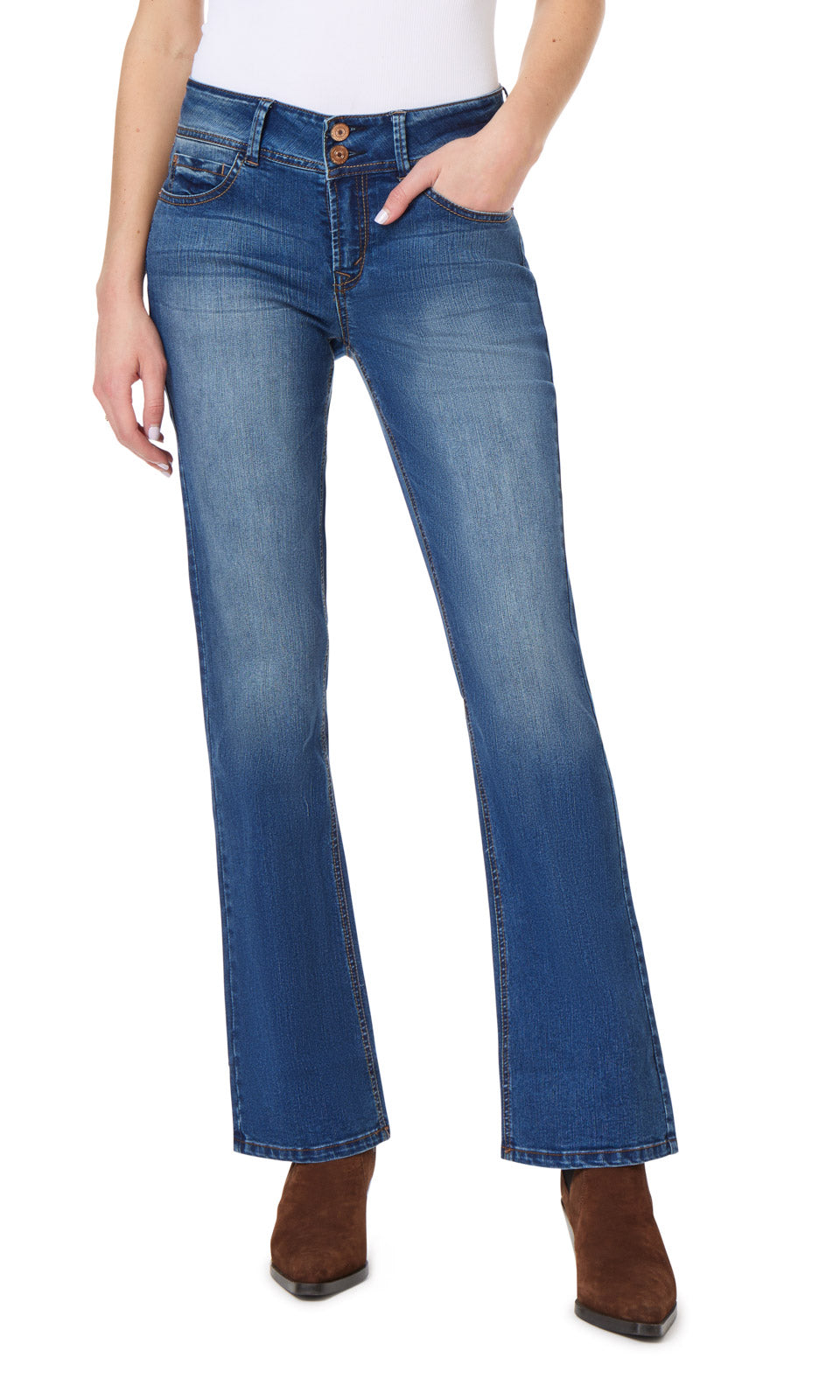InstaStretch Luscious Curvy Bootcut Mid-Rise Jeans