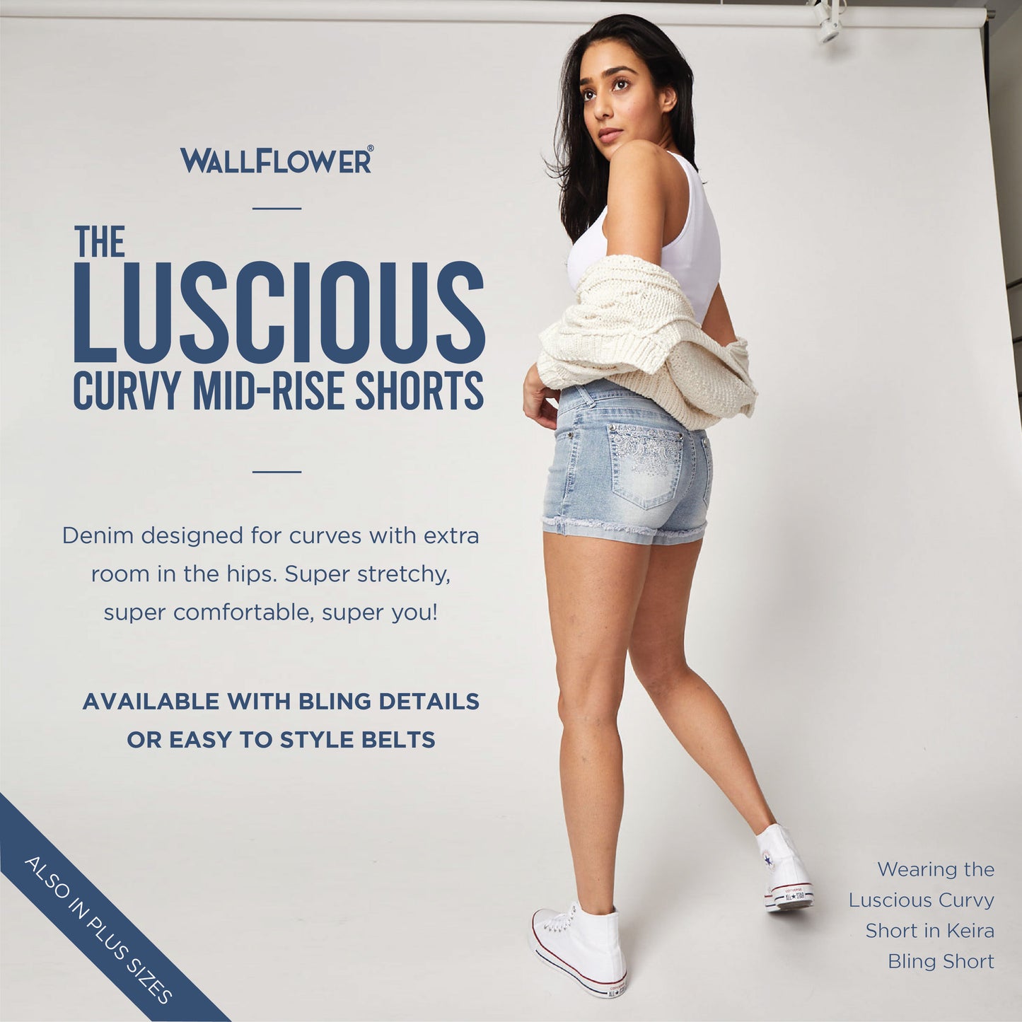 InstaStretch® Bling Luscious Curvy Shorts