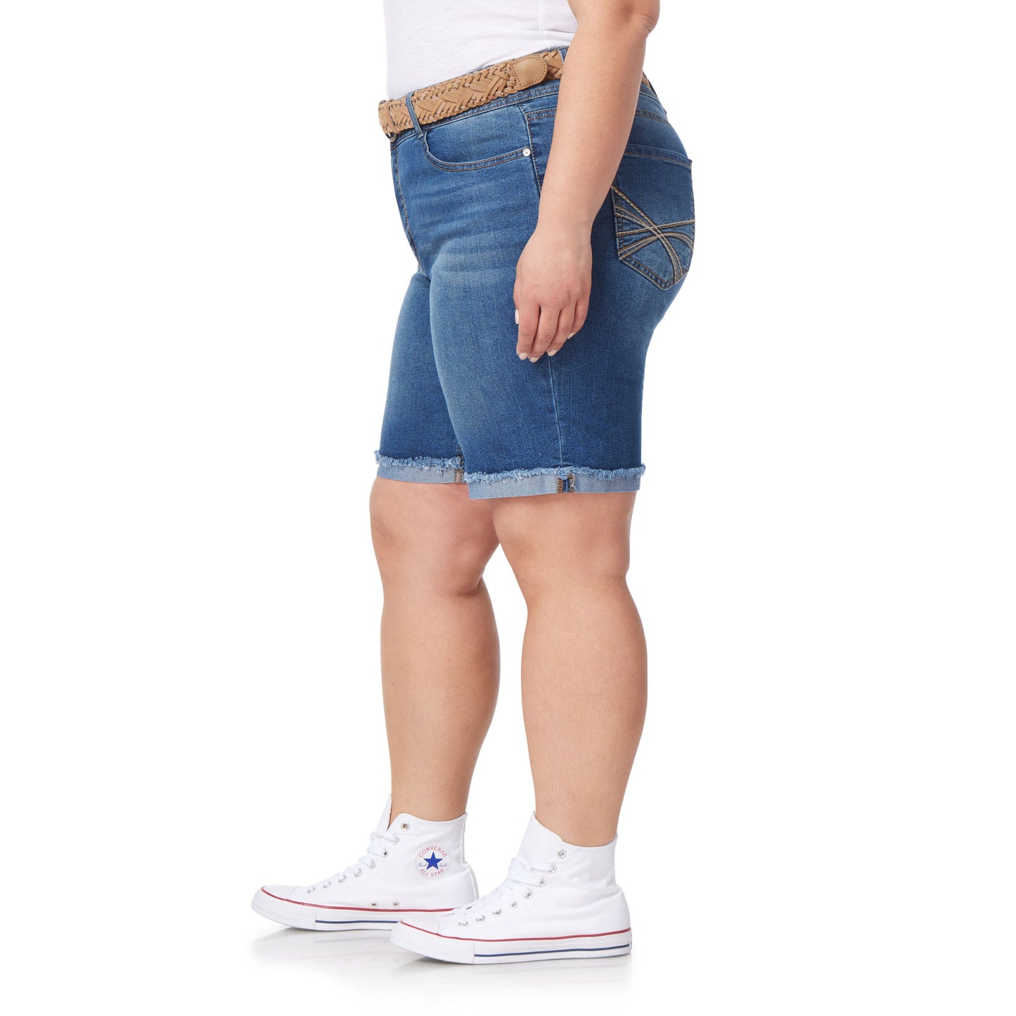 Plus InstaStretch® Belted Luscious Curvy Bermuda Shorts