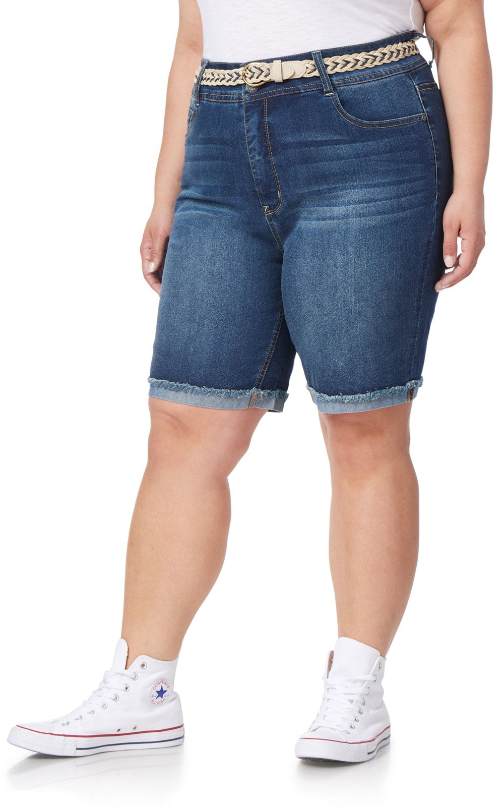 Plus InstaStretch® Belted Luscious Curvy Bermuda Shorts