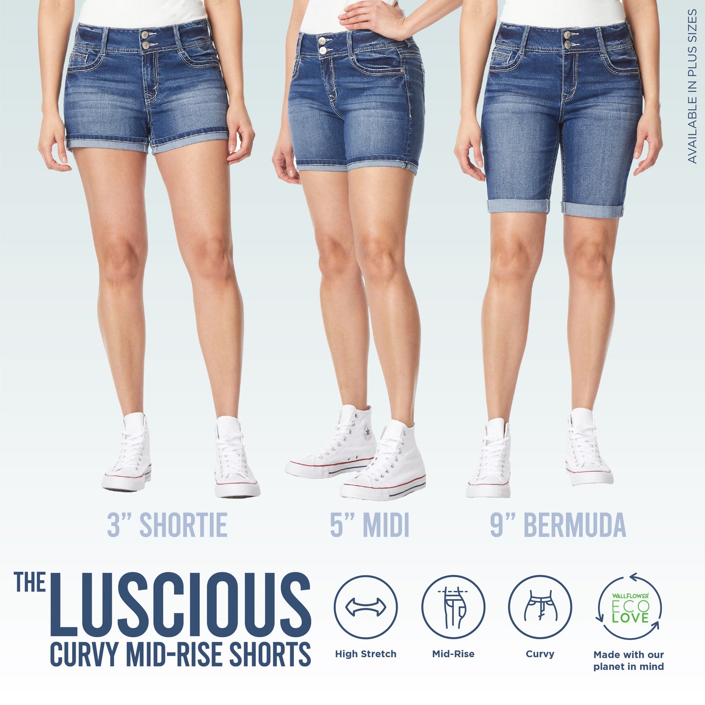 InstaStretch® Belted Luscious Curvy Bermuda Shorts