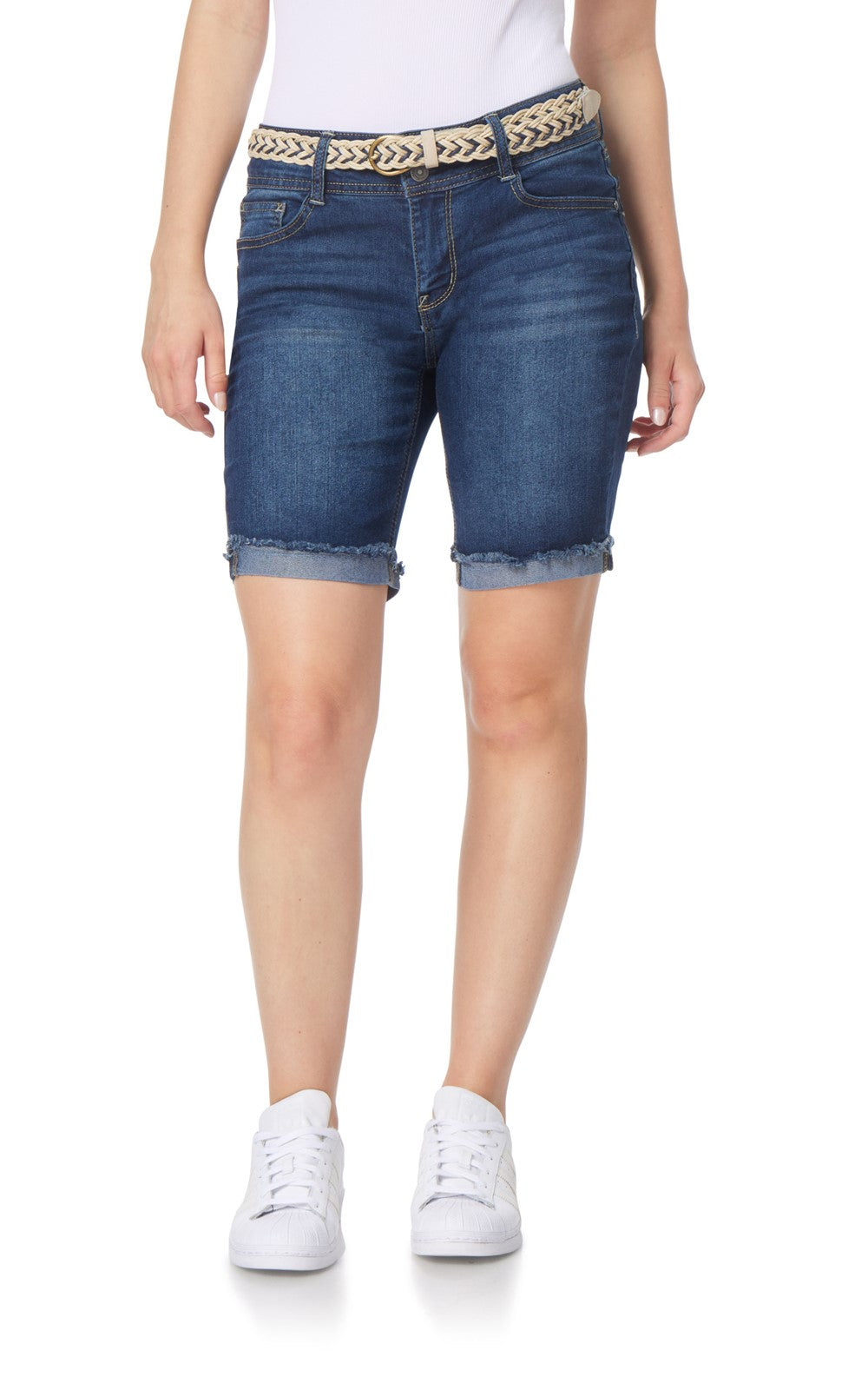 InstaStretch® Belted Luscious Curvy Bermuda Shorts