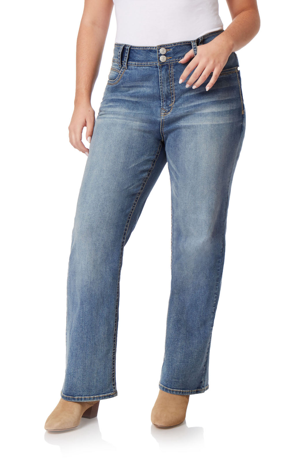 WallFlower Instastretch Curvy Bootcut Jeans voor dames, Camille, 44 grote maten kort WallFlower Instastretch Curvy Bootcut Jeans voor dames, Camille, 44 grote maten kort