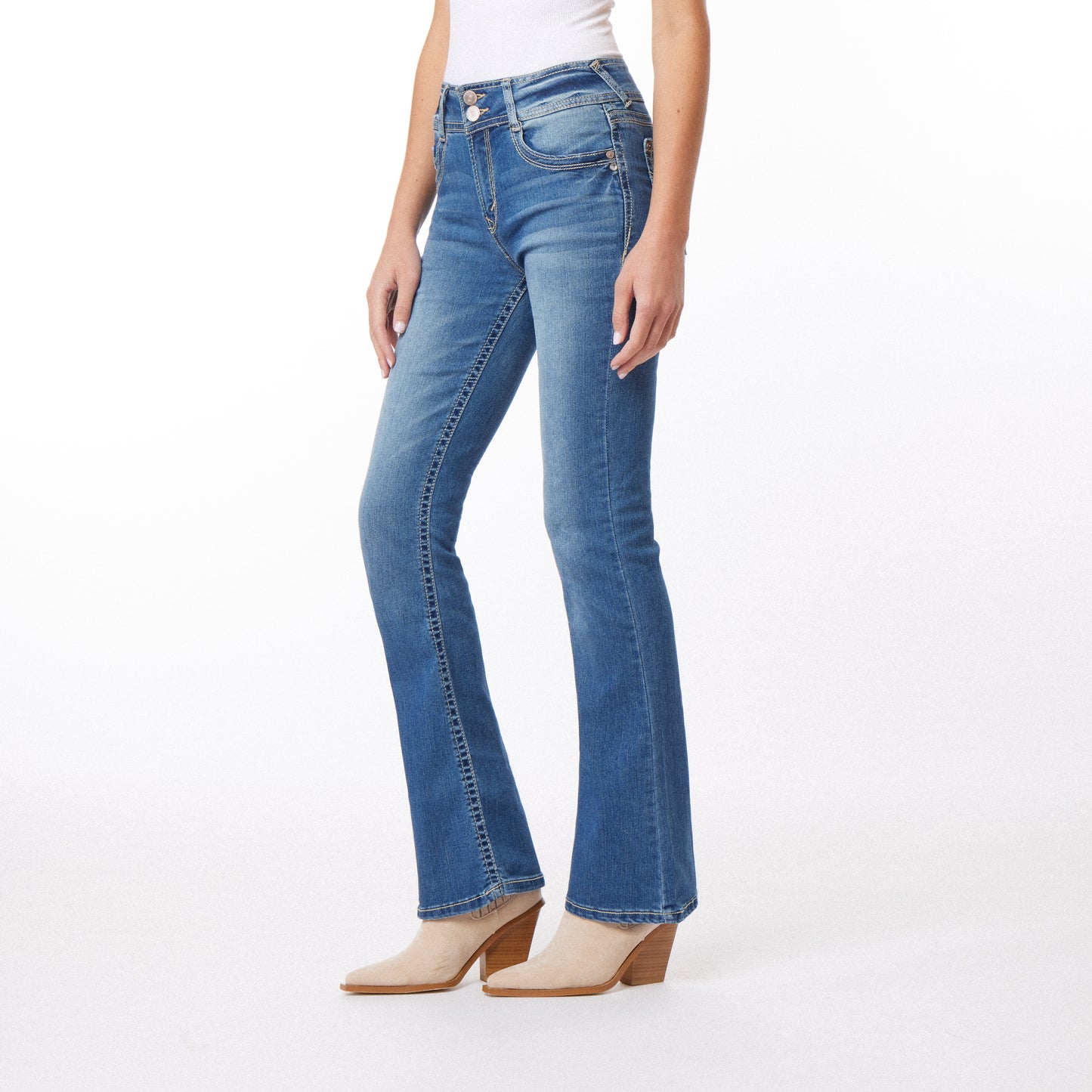 InstaStretch Flirty Curvy Flare High Rise Jeans