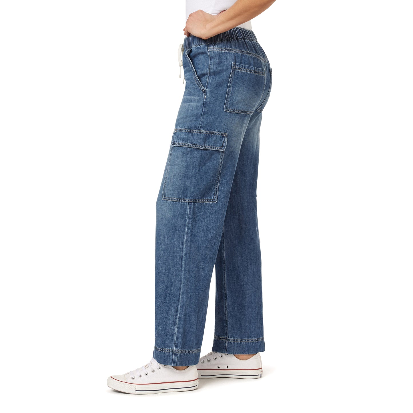 InstaStretch Tomboy Relaxed Mid-Rise Cargo Jeans
