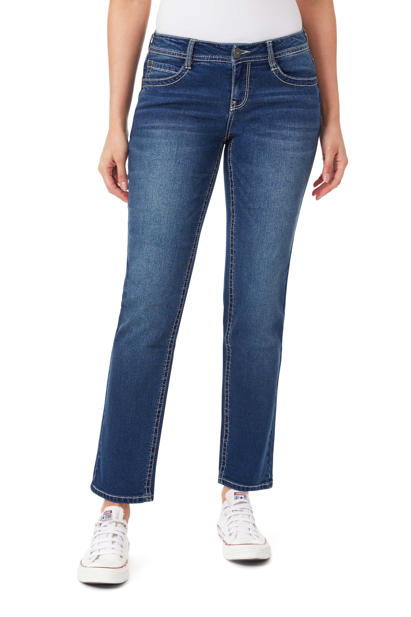 InstaStretch Feisty Curvy Low-Rise Straight Jeans