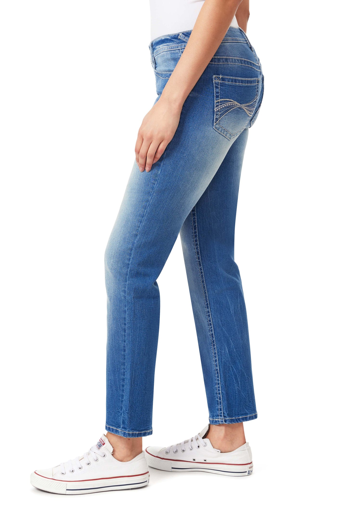 InstaStretch Feisty Curvy Low-Rise Straight Jeans