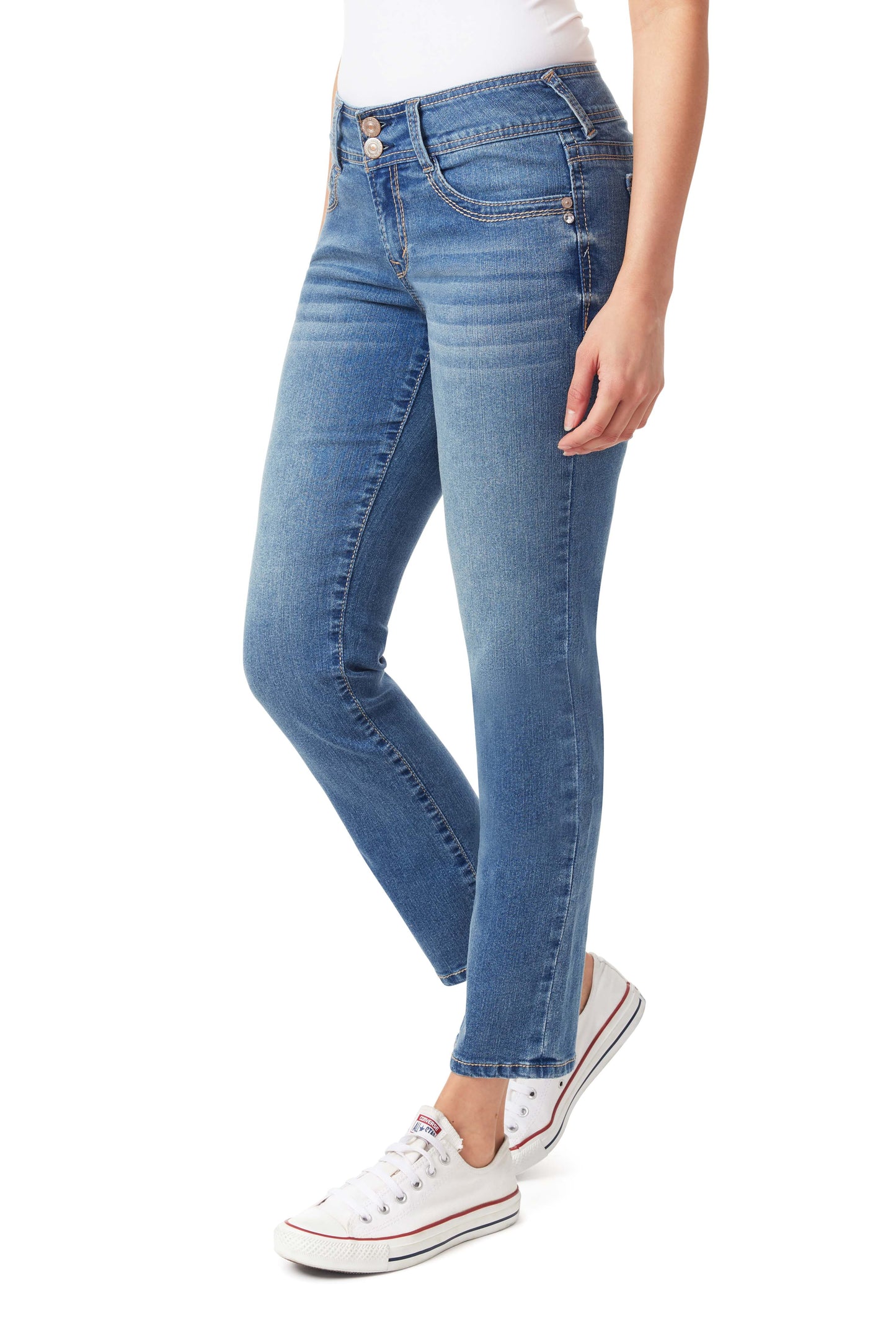 InstaStretch Luscious Curvy Mid-Rise Straight Jeans