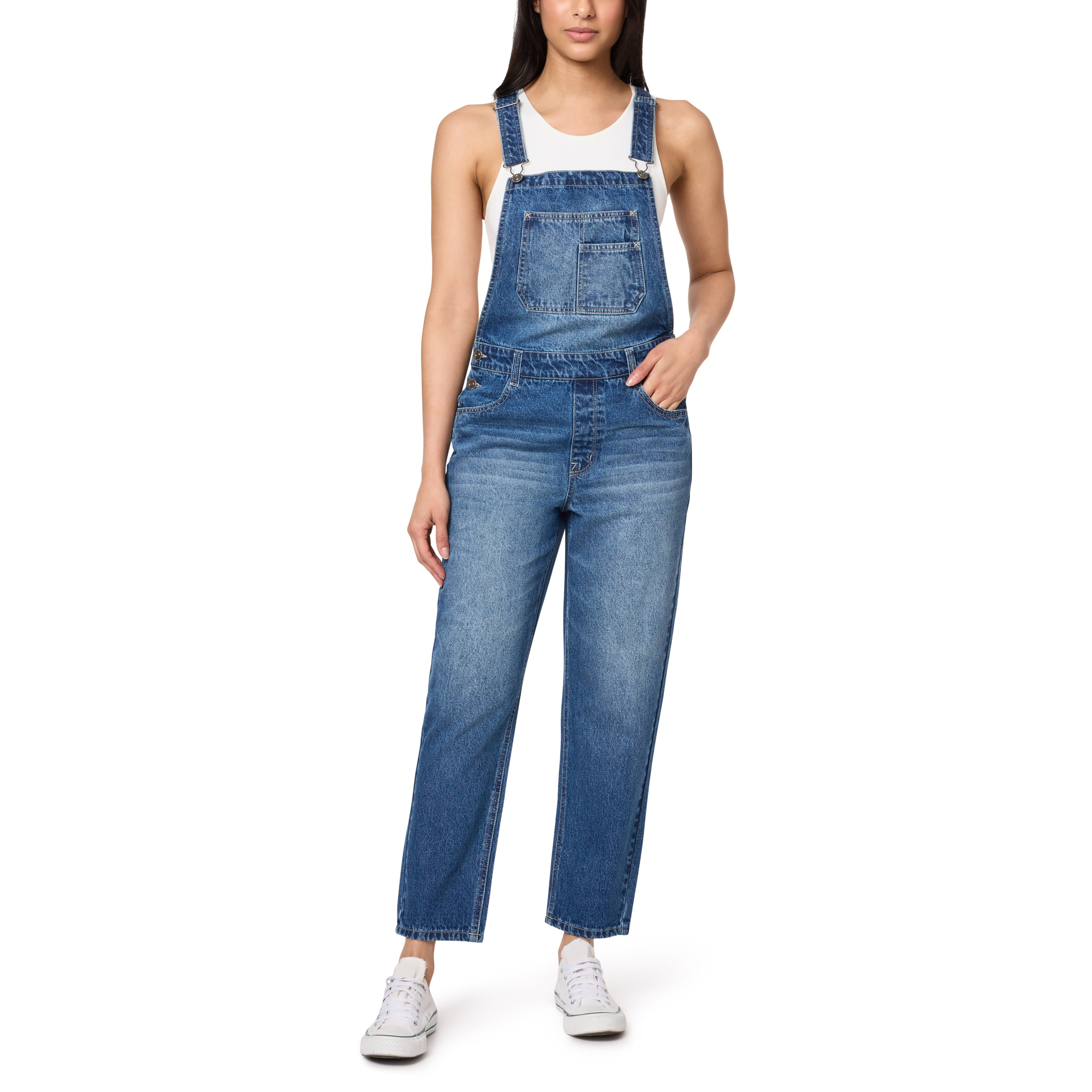 Girlfriend Straight Overalls – WallFlower Jeans