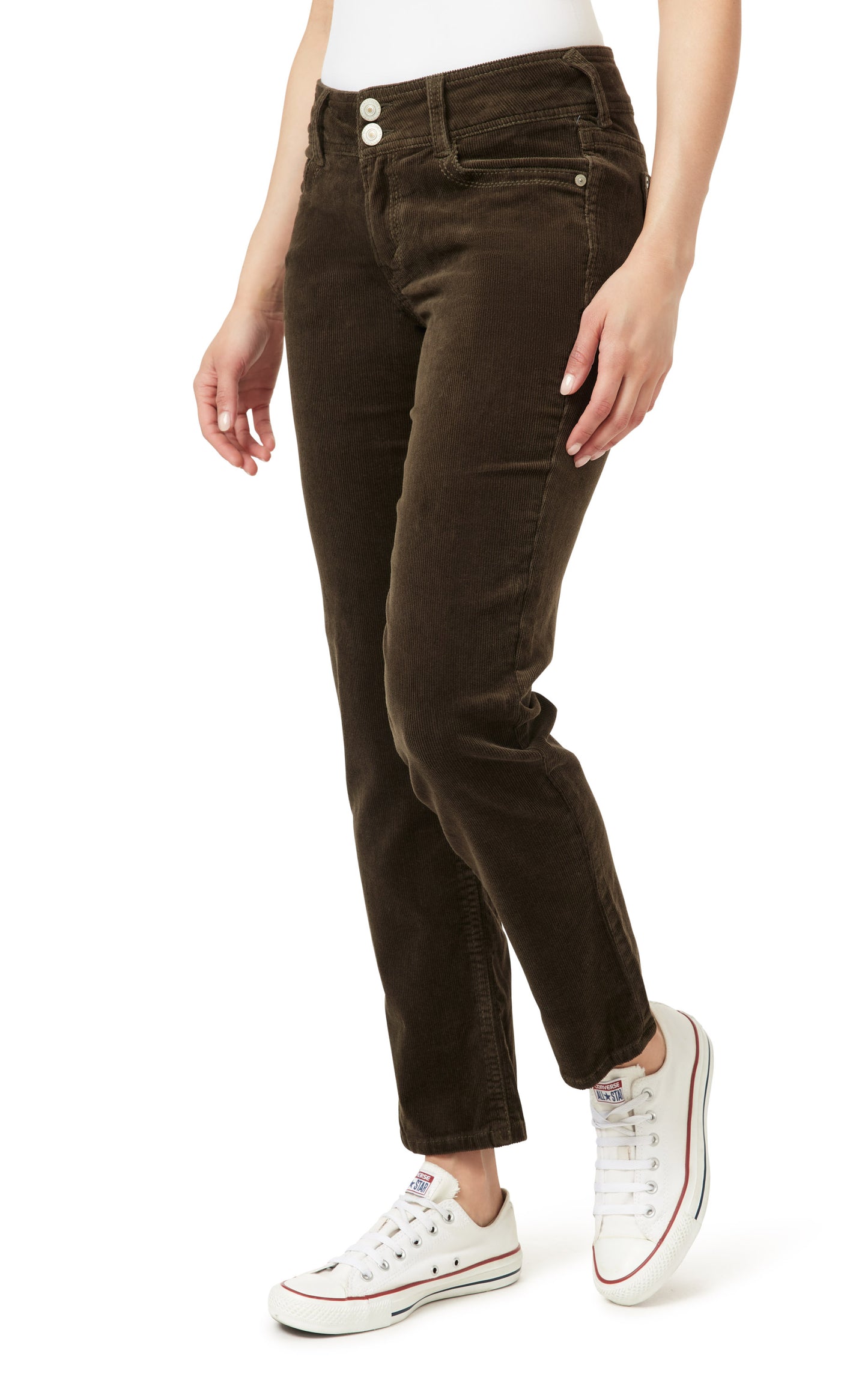 Luscious Curvy Mid-RIse Straight Corduroy Jeans