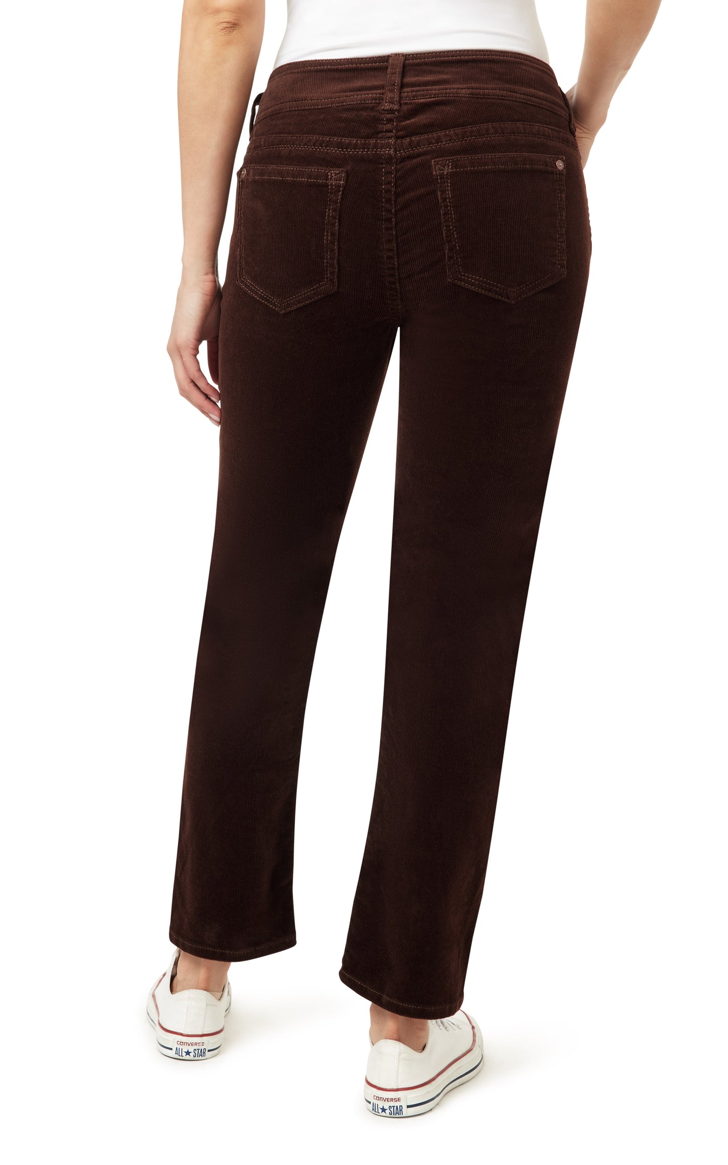 Luscious Curvy Mid-RIse Straight Corduroy Jeans