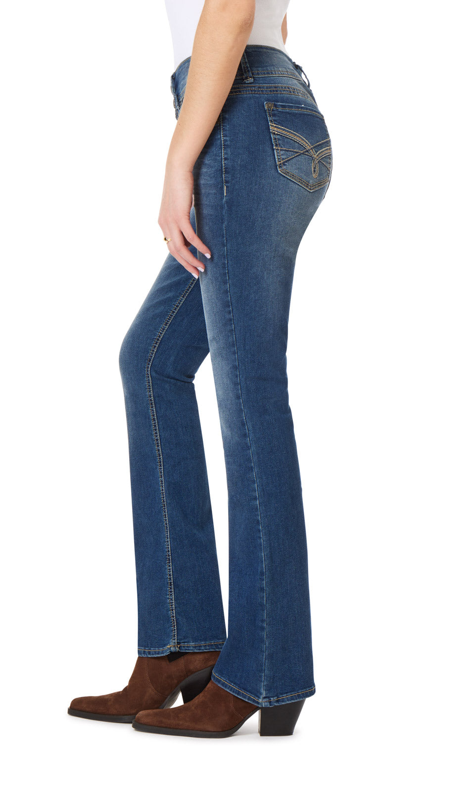 InstaStretch Luscious Curvy Mid-Rise Bootcut Jeans- Short Inseam