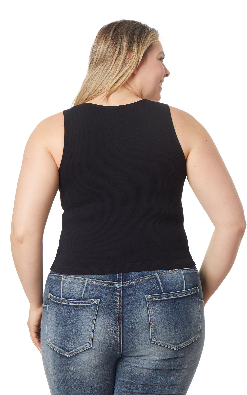 InstaSmooth® Olivia Seamless Rib V-Neck Tank 3 Pack