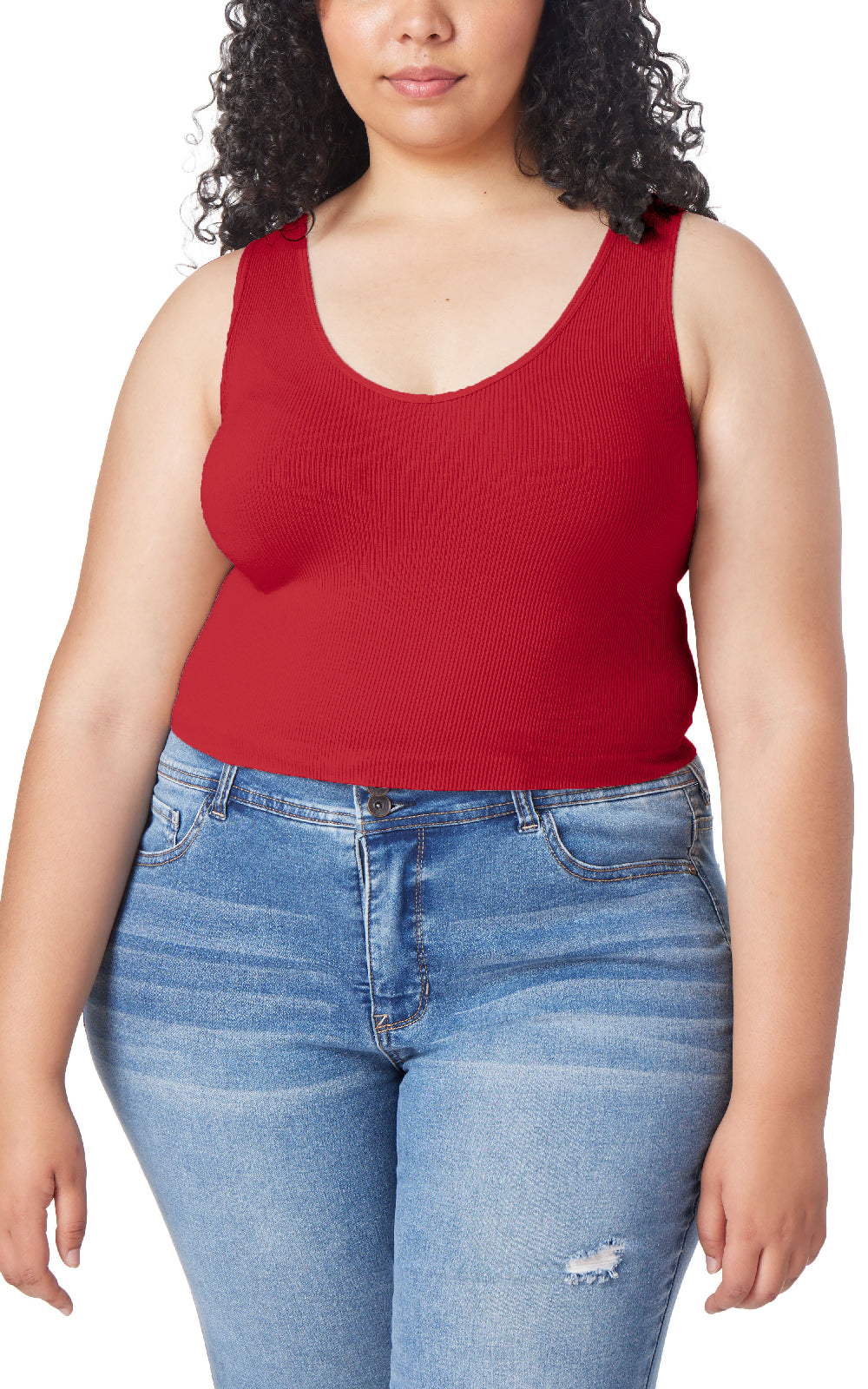 InstaSmooth® Olivia Seamless Rib V-Neck Tank 3 Pack