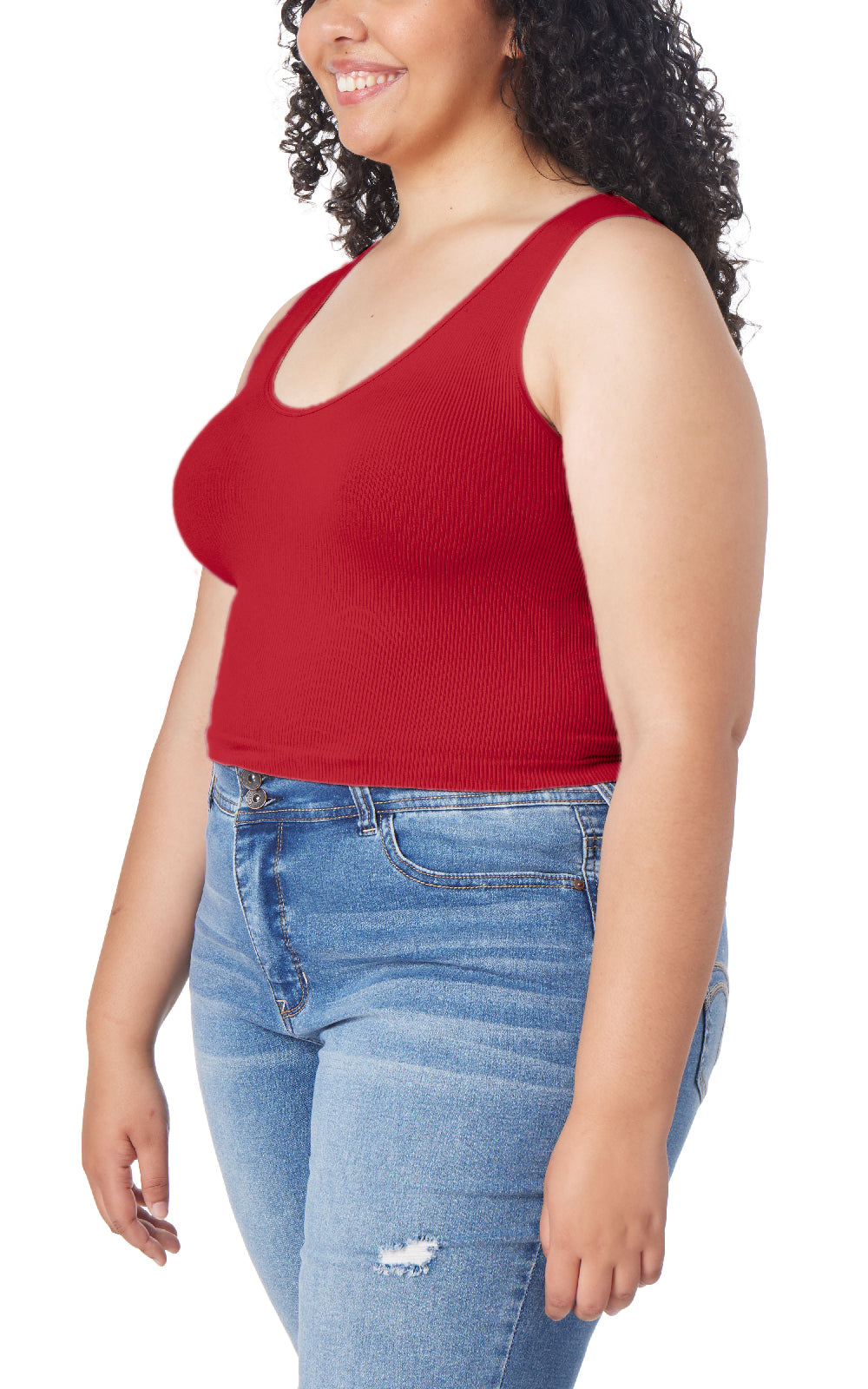 InstaSmooth® Olivia Seamless Rib V-Neck Tank 3 Pack