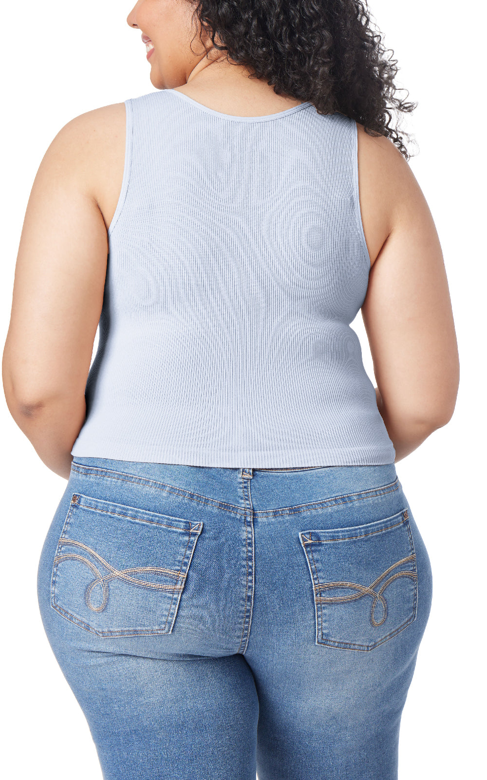 InstaSmooth® Olivia Seamless Rib V-Neck Tank 3 Pack